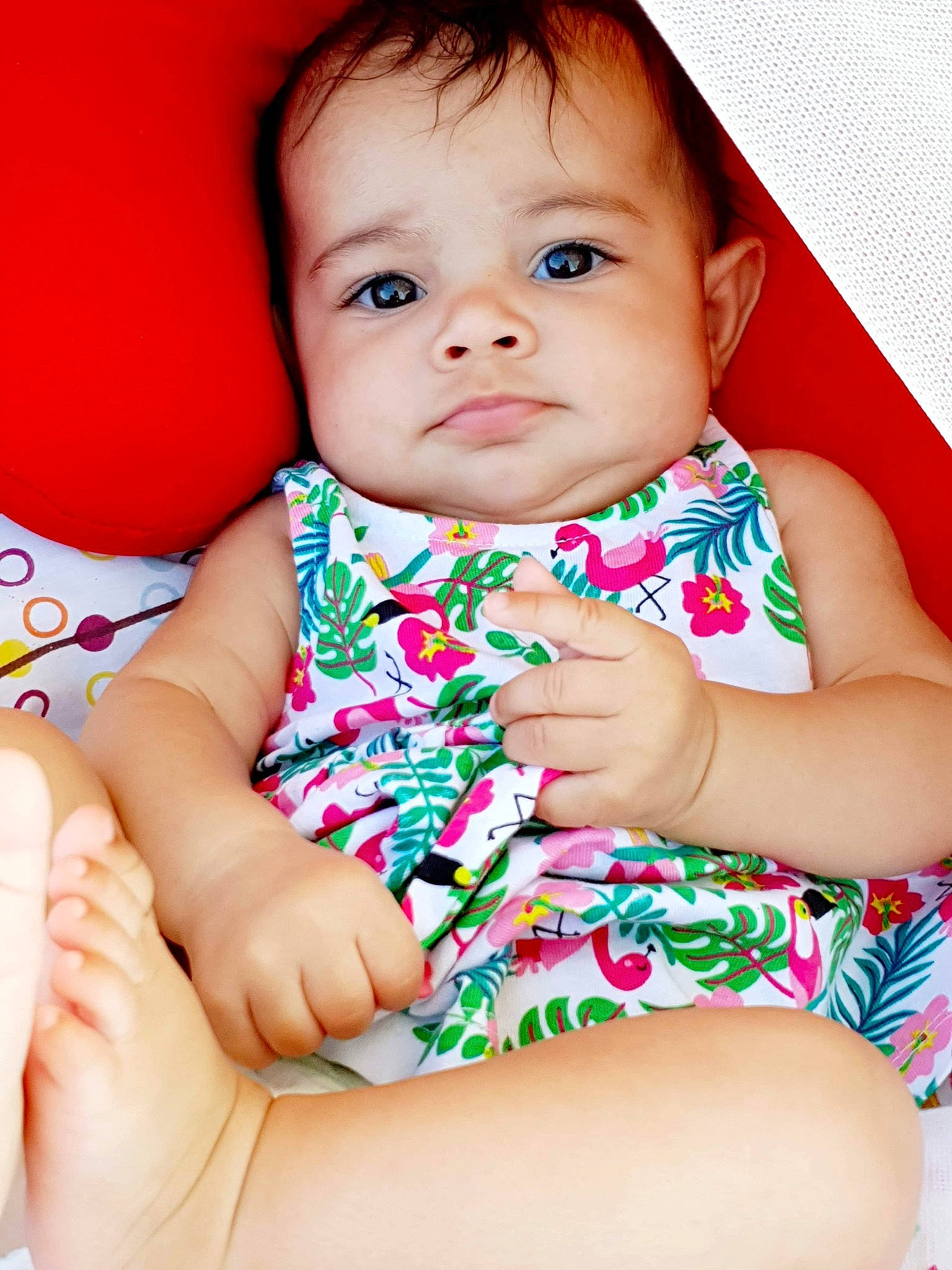 Shayna participe au concours pour gagner de l'argent avec cette photo : baby, baby_making_funny_faces, baby_products, baby_toddler_clothing, beauty, cheek, child, child_model, face, finger, happy, lip, person, pink, sitting, skin, smile, toddler