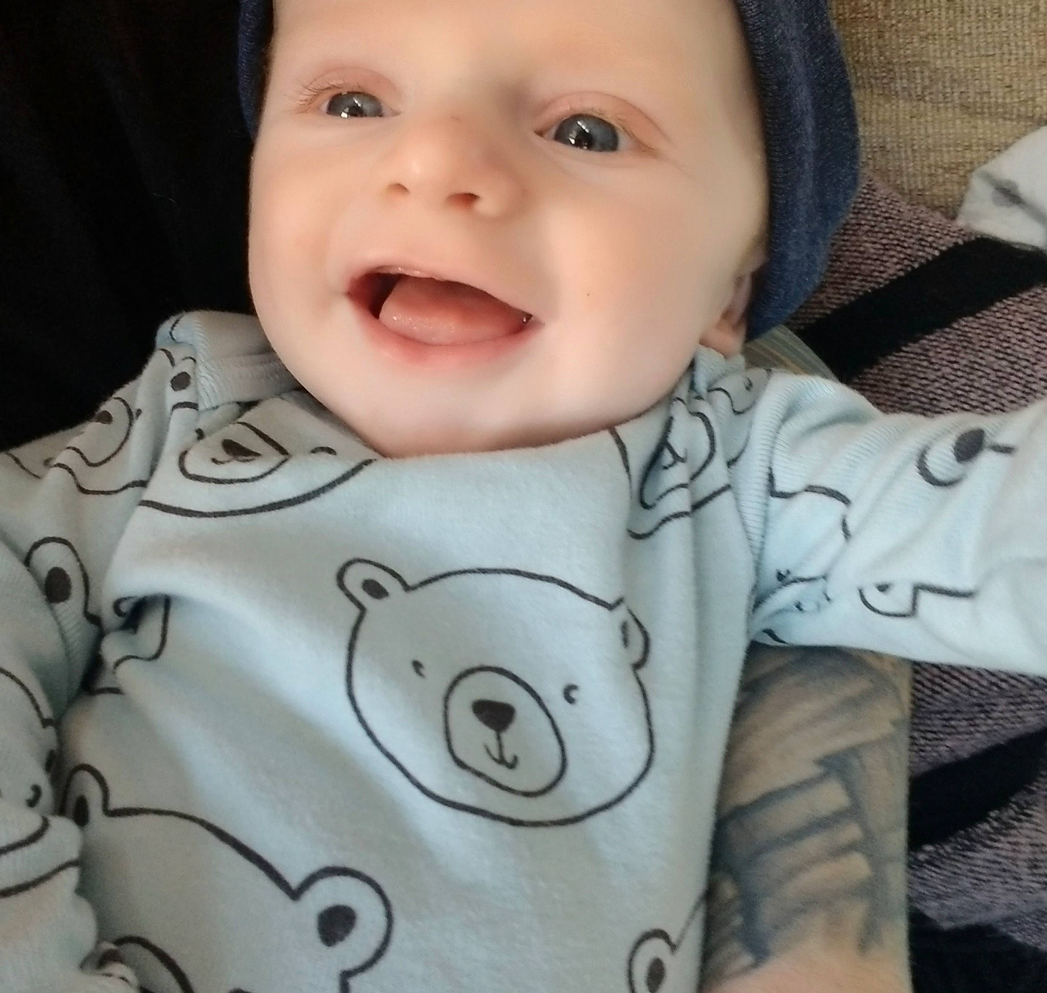 Koda joined the competition — help win amazing prizes! baby, baby_making_funny_faces, baby_toddler_clothing, cheek, child, chin, cool, eye, face, facial_expression, forehead, head, laugh, lip, mouth, nose, organ, person, skin, smile