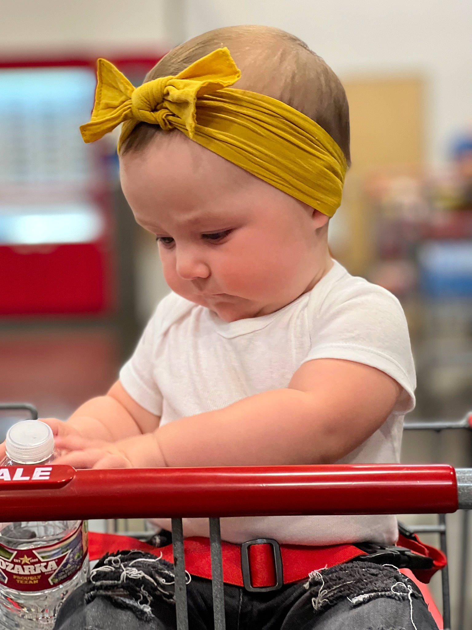 Bexlee joined the competition — help win amazing prizes! baby, cap, child, eye, fashion_accessory, fun, happy, headband, headgear, headpiece, leisure, person, personal_protective_equipment, photograph, portrait_photography, recreation, red, sitting, snapshot, toddler