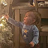 Jase joined the competition — help win amazing prizes! toddler, child, christmas_tree, lights, indoor, holiday, decor, curious, baby, smiling, furniture, chair, table, cozy, warm_lighting, home, person, celebration, festive, exploring