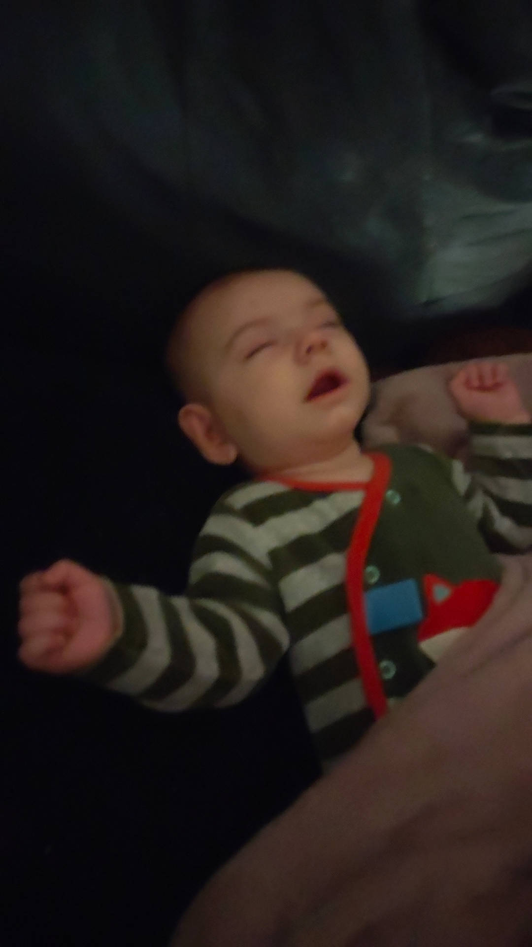 Cain joined the competition — help win amazing prizes! baby, baby_toddler_clothing, cheek, child, chin, comfort, darkness, finger, flash_photography, fun, gesture, mouth, nose, person, sitting, sleeve, space, t_shirt, toddler, tree