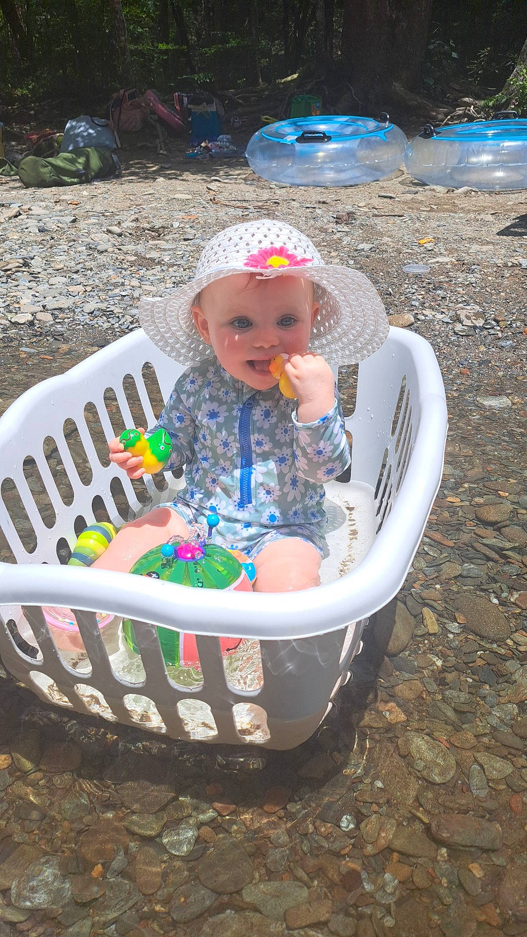 Ansley is registered to the contest to win money with this photo: baby, baby_products, baby_toddler_clothing, cap, chair, child, comfort, fun, grass, hat, leisure, outdoor_furniture, person, pink, plant, recreation, sitting, toddler, vacation