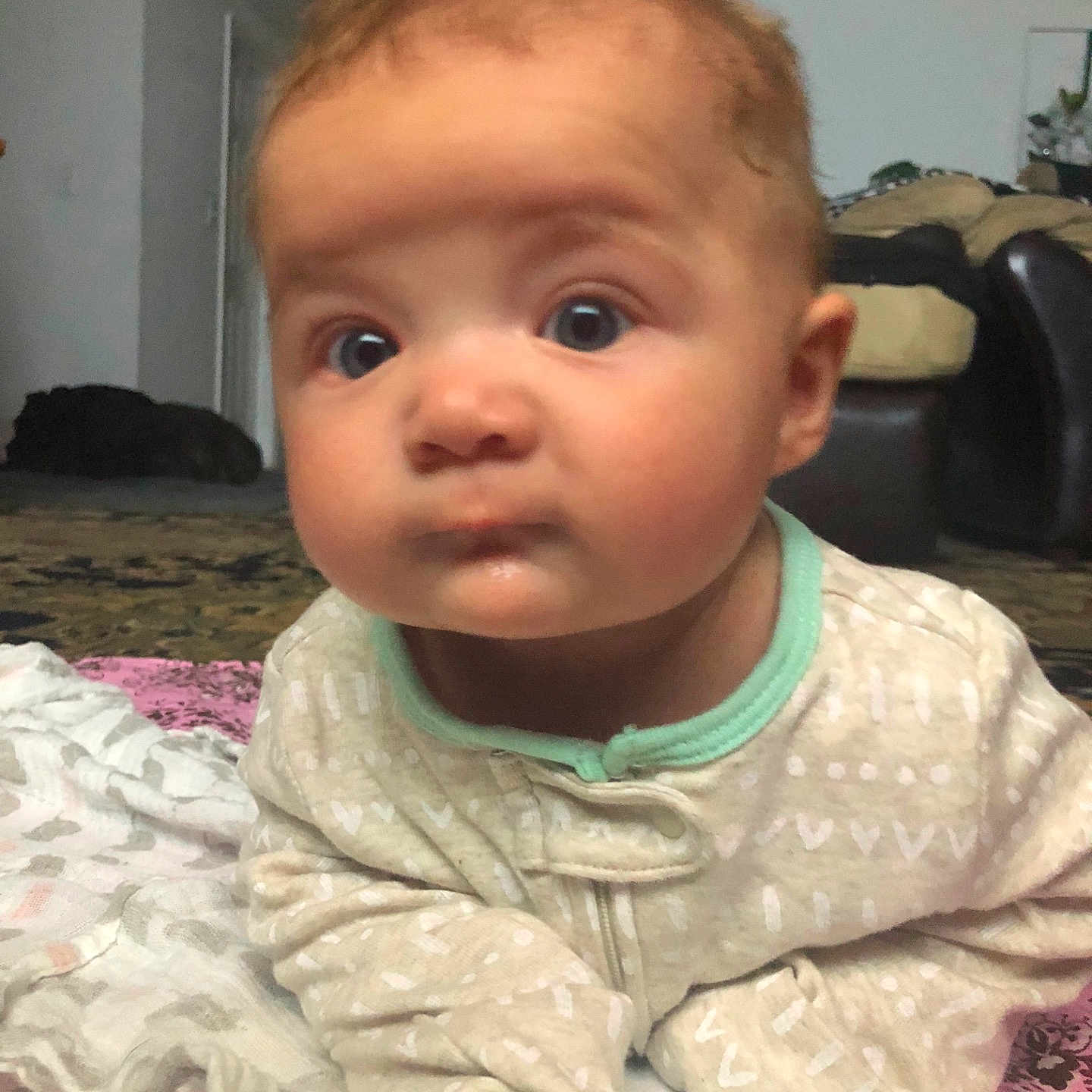 Haven is registered to the contest to win money with this photo: cheek, child, chin, ear, eye, eyebrow, face, finger, forehead, girl, hair, head, human_hair_color, infant, mouth, nose, product, skin, smile, toddler