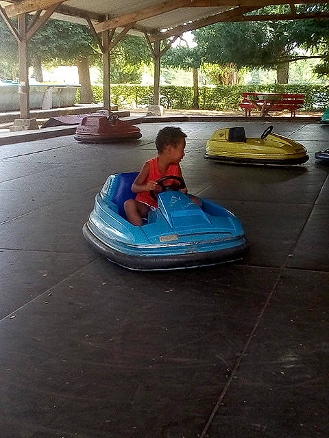 Mathias participe au concours pour gagner de l'argent avec cette photo : amusement_park, amusement_ride, bumper, fun, lap, leisure, nonbuilding_structure, park, person, play, playground, public_space, recreation, shade, toddler, tubing