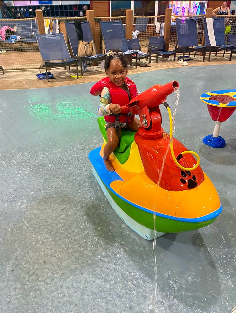 Taylor joined the competition — help win amazing prizes! amusement_park, amusement_ride, blurred, boating, boats_and_boating_equipment_and_supplies, chair, child, chute, city, fun, joy, leisure, nonbuilding_structure, outdoor_play_equipment, person, play, playground, recreation, toddler, travel