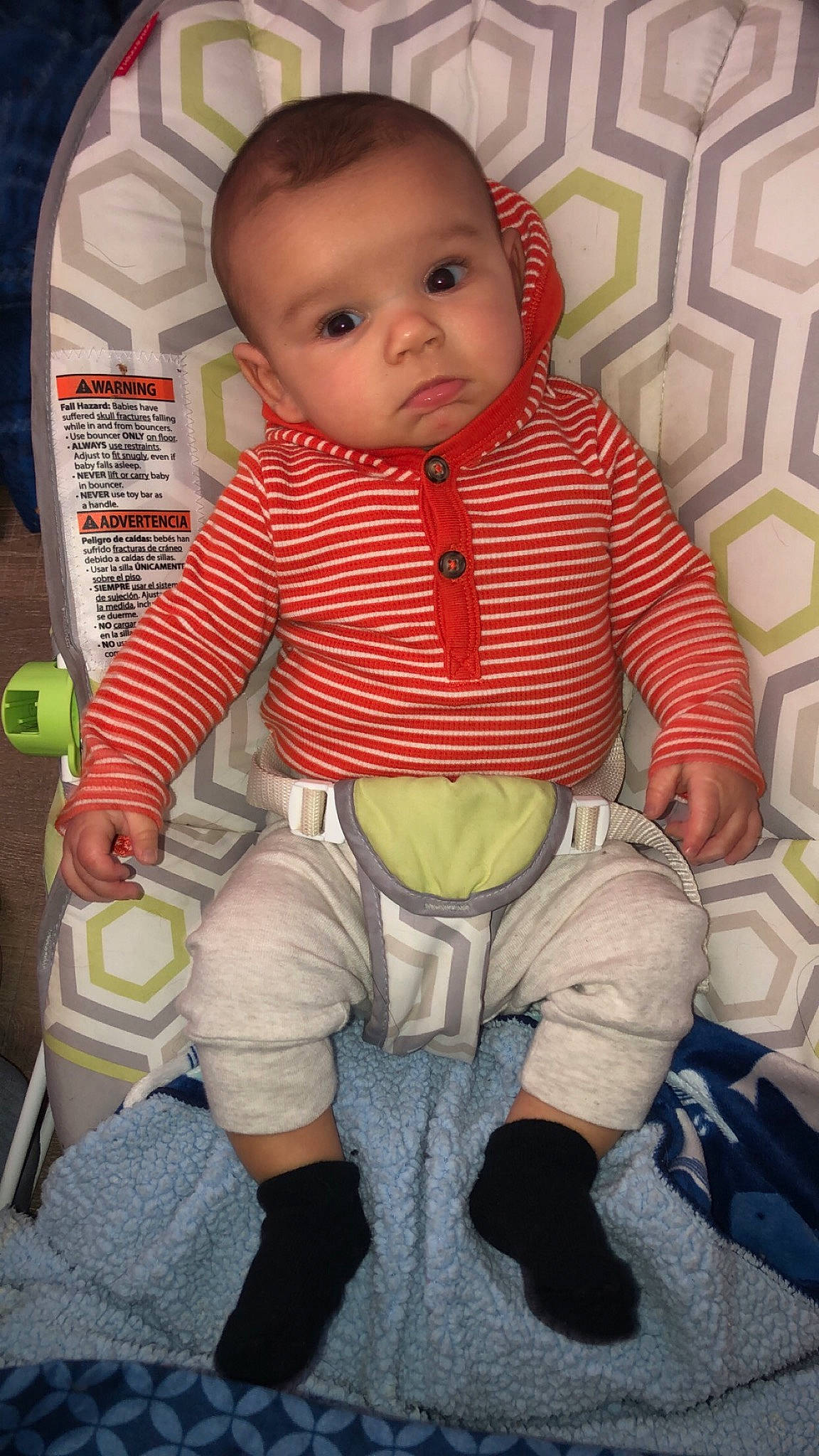 Callen is registered to the contest to win money with this photo: baby, baby_toddler_clothing, cheek, child, person, sitting, toddler