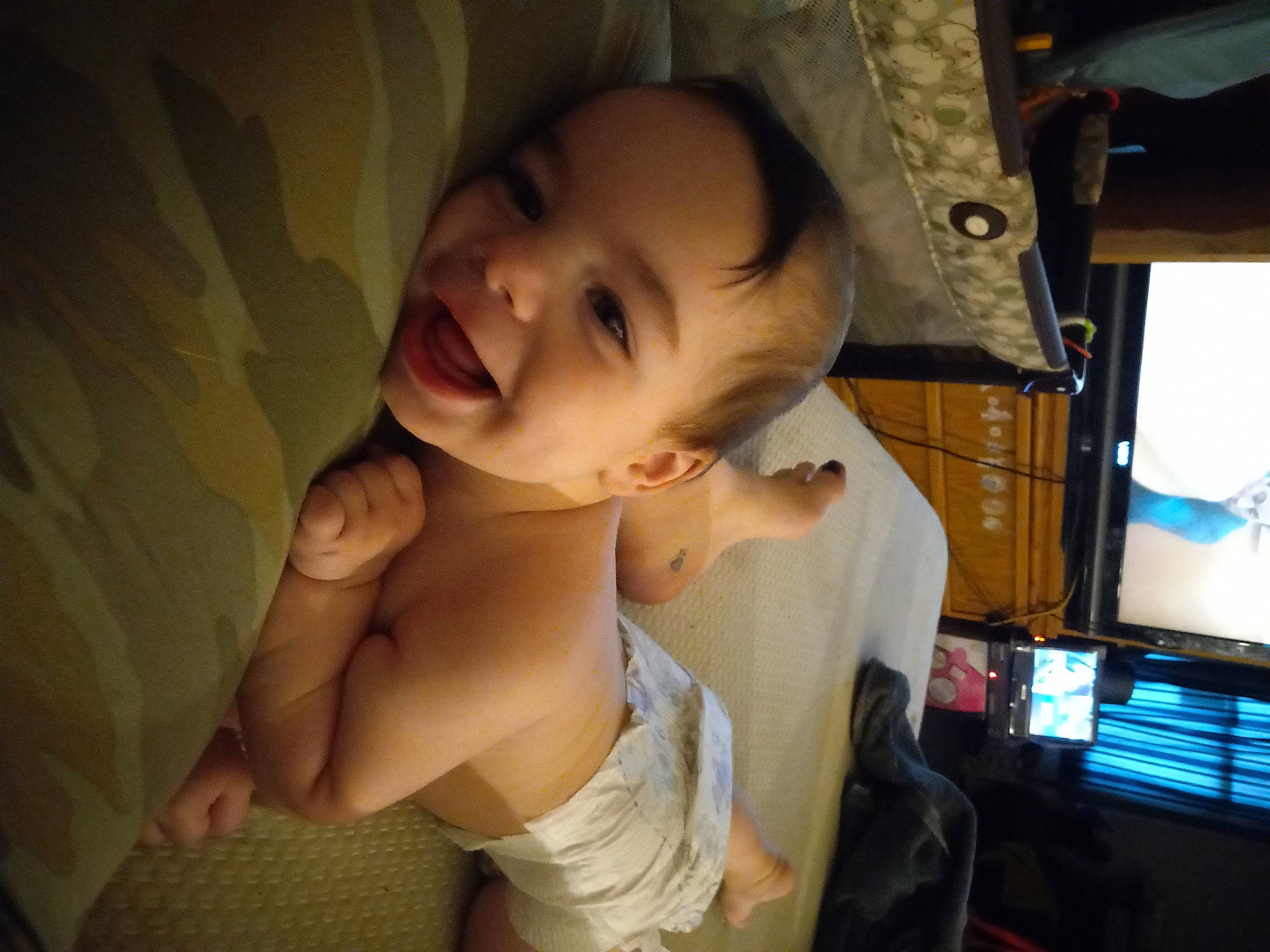 Harrison joined the competition — help win amazing prizes! abdomen, black_hair, chest, child, comfort, elbow, finger, flash_photography, fun, happy, human_leg, mouth, muscle, nose, person, room, sitting, smile, thumb, toddler