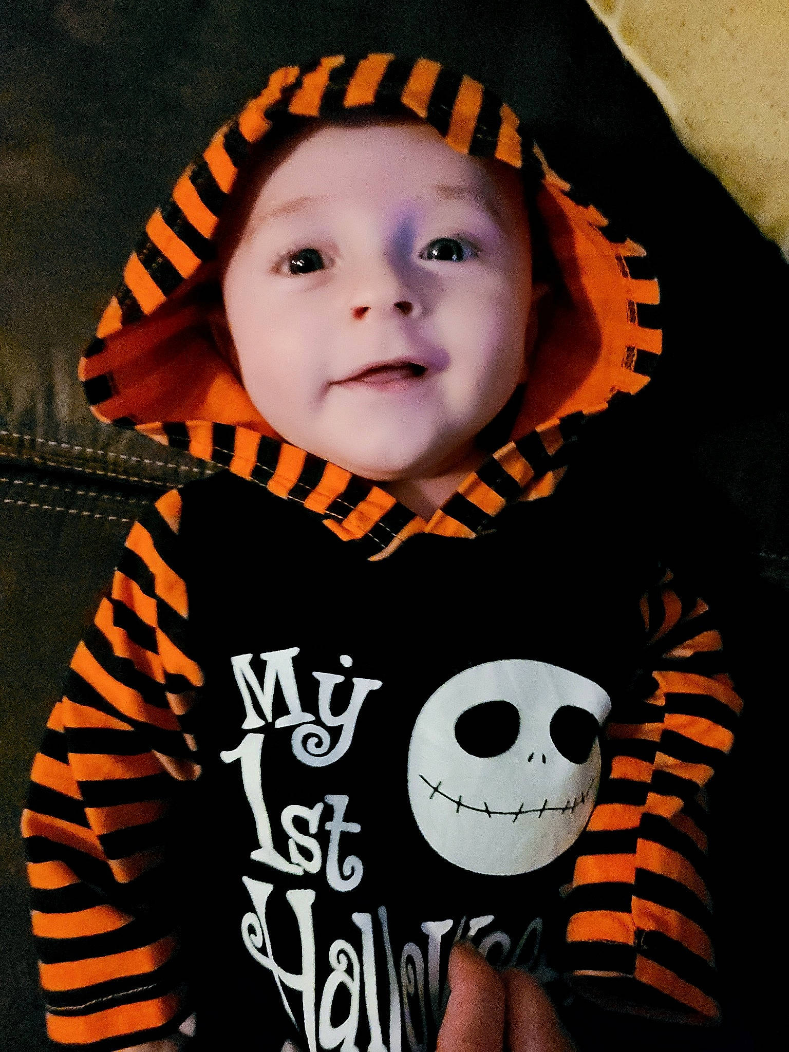 Mac joined the competition — help win amazing prizes! baby, baby_toddler_clothing, black, cheek, cool, eye, fashion_accessory, flash_photography, font, happy, hat, headwear, human, orange, outerwear, pattern, person, skull, sleeve, smile