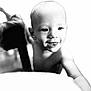 Remmington joined the competition — help win amazing prizes! baby, child, face, smile, happy, closeup, black_and_white, infant, portrait, expression, skin, head, eyes, tongue, cute, young, person, arm, playful, blurred_background