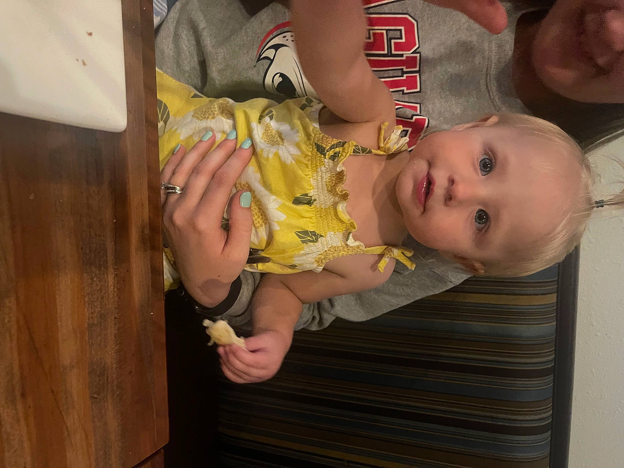 Cecilia is registered to the contest to win money with this photo: arm, baby, baby_products, baby_toddler_clothing, cheek, chest, child, comfort, eyelash, finger, fun, gesture, hand, leg, nail, nose, person, skin, thumb, toddler