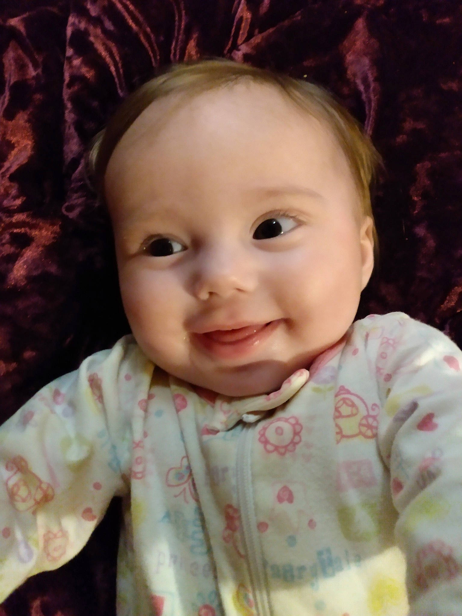 Brielle joined the competition — help win amazing prizes! baby, baby_toddler_clothing, cheek, chin, eyebrow, eyelash, face, facial_expression, forehead, human_body, iris, lip, mouth, nose, outerwear, person, pink, skin, sleeve, smile