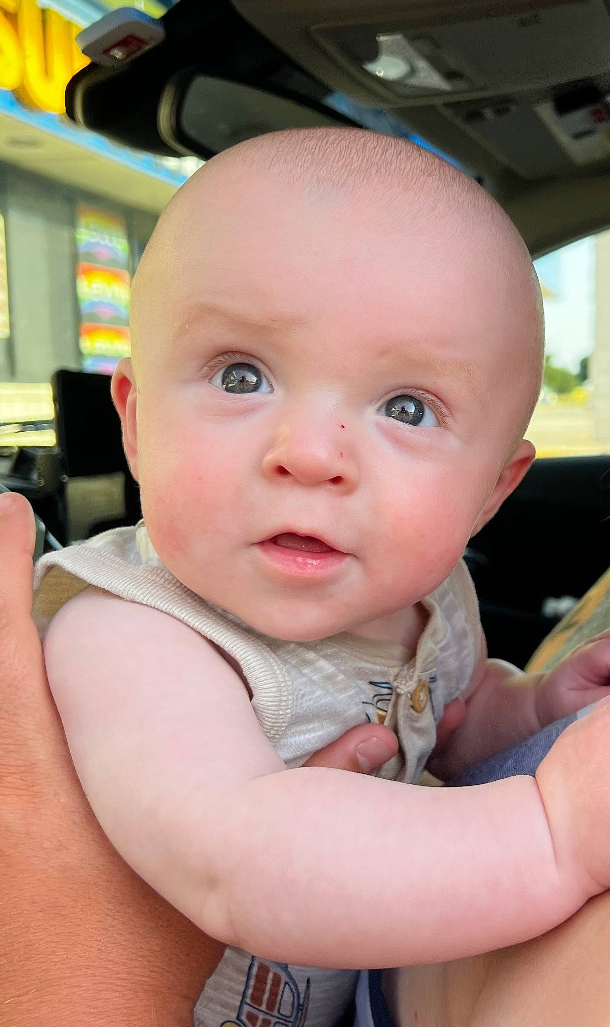 Bowen joined the competition — help win amazing prizes! baby, baby_toddler_clothing, cheek, child, eyelash, finger, fun, gesture, hand, happy, iris, lip, nail, nose, person, sitting, skin, smile, thumb, toddler