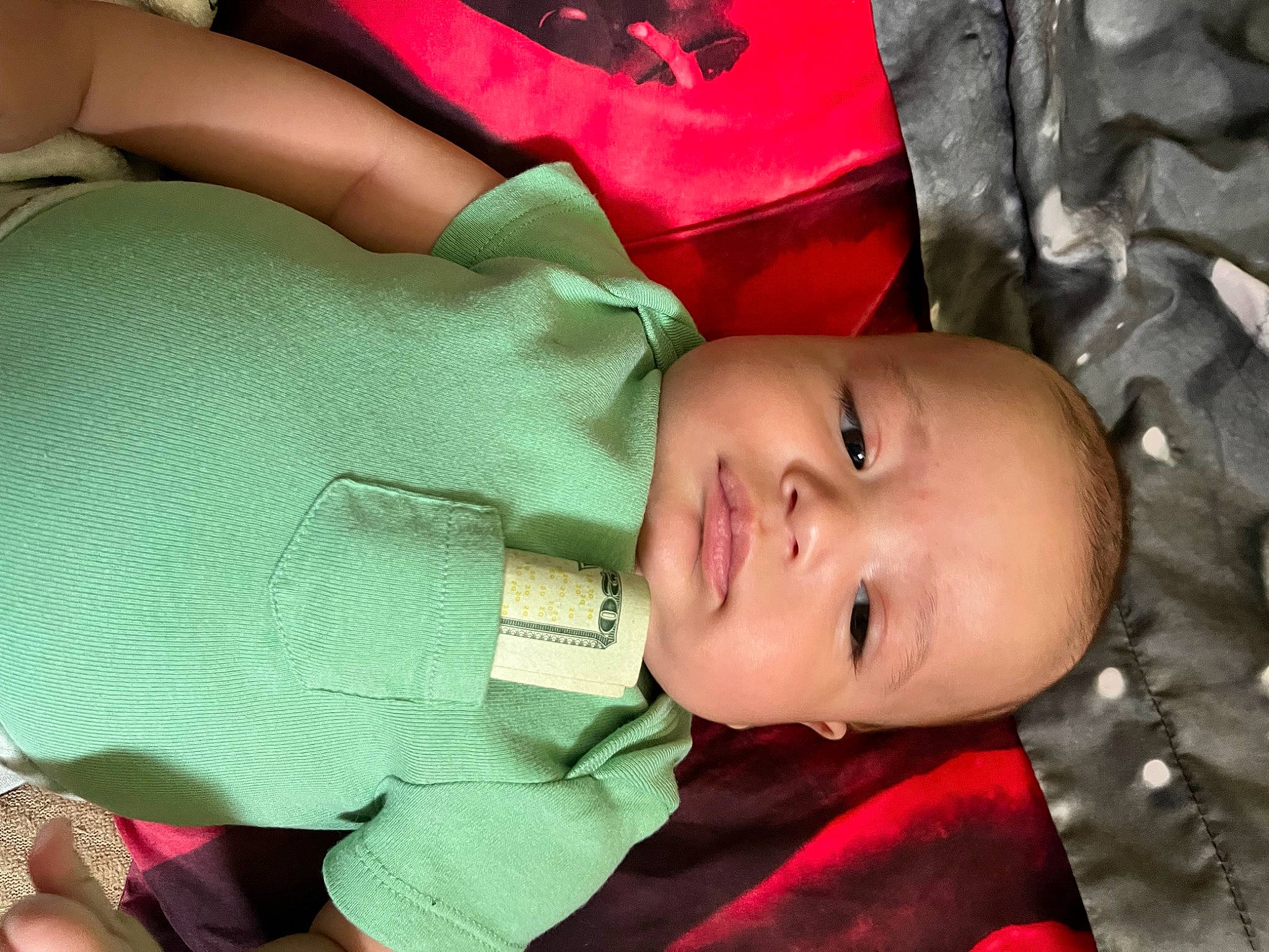 Jaxtyn is registered to the contest to win money with this photo: baby, baby_products, baby_toddler_clothing, carmine, cheek, child, comfort, eye, hat, headgear, lip, mouth, nap, nose, person, room, skin, sleep, sleeve, toddler