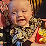 Able joined the competition — help win amazing prizes! baby, smiling, high_chair, monkey_print, food, messy, face, infant, cute, happy, child, chair, plate, feeding, mickey_mouse, clothing, table, indoor, person, dining
