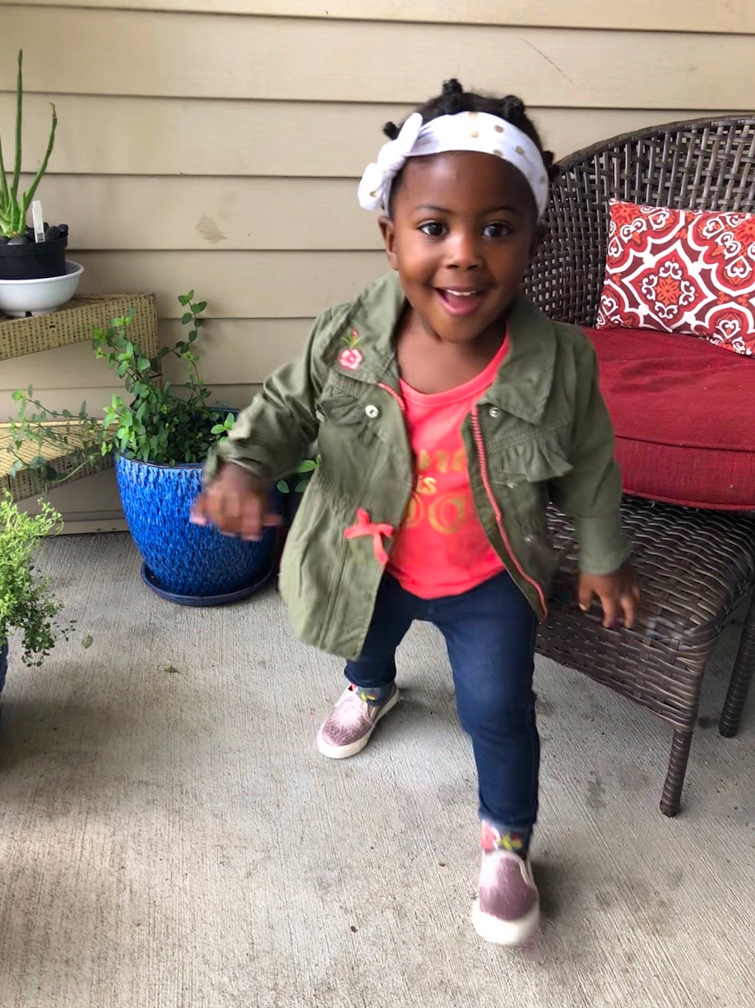 Trinitee joined the competition — help win amazing prizes! child, child_model, cool, face, footwear, grass, hair_accessory, happy, head, headgear, headwear, jacket, joy, outerwear, people, person, pink, plant, play, shoe