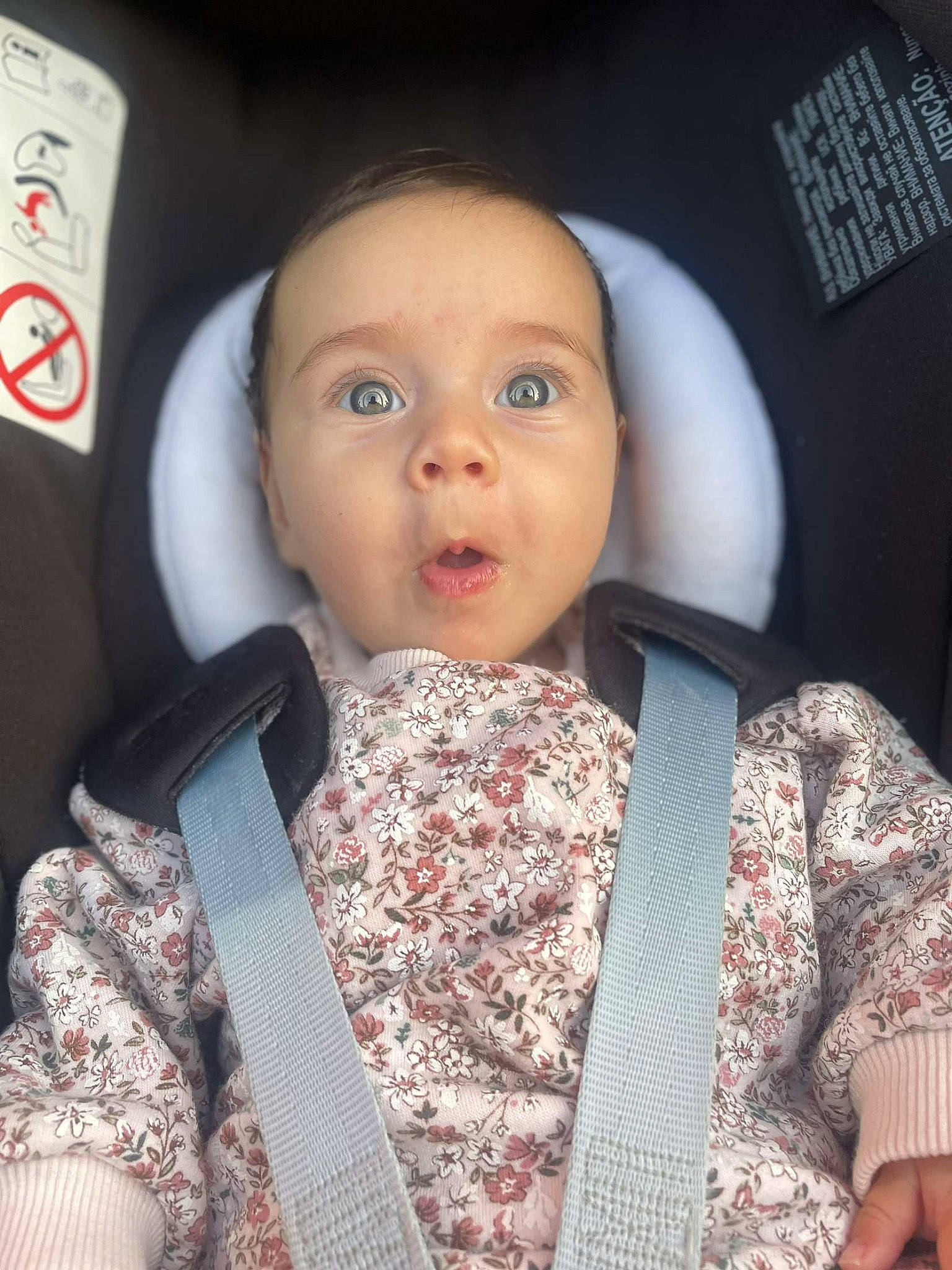 Ilyana a rejoint le concours — aidez-le/la à gagner de superbes lots ! baby, baby_toddler_clothing, car_seat, cheek, child, chin, collar, comfort, face, facial_expression, head, iris, lip, neck, nose, outerwear, person, seat_belt, skin, sleeve