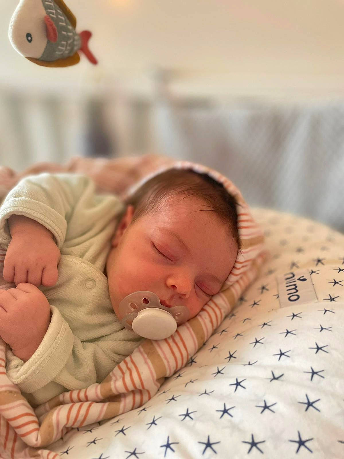 France participe au concours pour gagner de l'argent avec cette photo : baby, baby_products, baby_sleeping, baby_toddler_clothing, bedtime, carmine, cheek, child, chin, comfort, fish, flesh, linens, mammal, pattern, person, room, skin, sleep, toddler