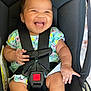 Charlotte joined the competition — help win amazing prizes! baby, car_seat, smiling, child, infant, happiness, seatbelt, floral_outfit, cute, safety, person, closeup, joy, baby_clothing, seat, hand, legs, indoors, infant_girl, portrait