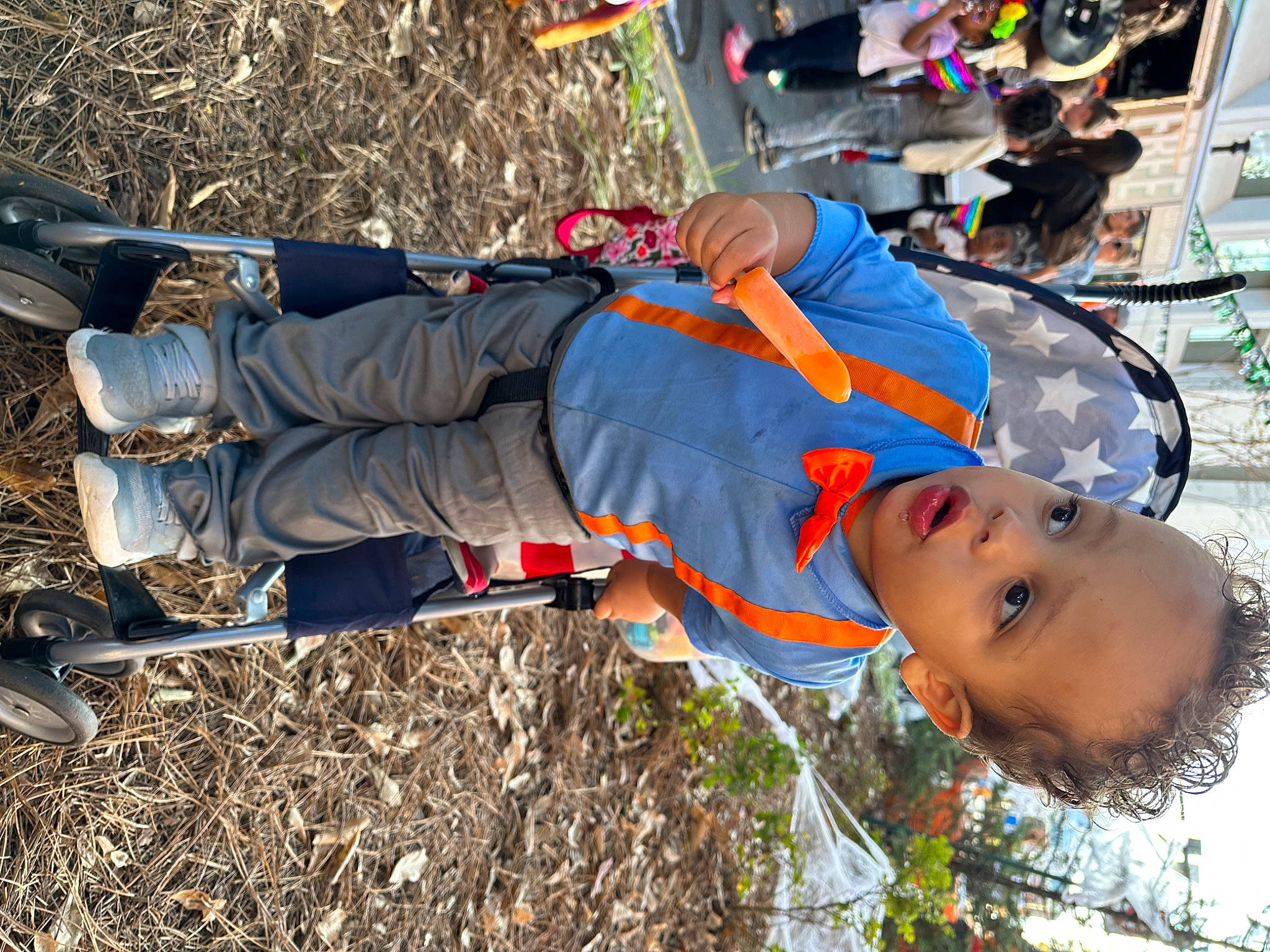 Ezra joined the competition — help win amazing prizes! adventure, electric_blue, fun, grass, happy, hat, leisure, outdoor_shoe, person, personal_protective_equipment, plant, recreation, soil, surprise, toddler, walking_shoe, windbreaker, winter