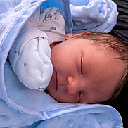 Wyatt is registered to the contest to win money with this photo: newborn, baby, sleeping, blanket, blue, soft, infant, peaceful, cute, face, closed_eyes, warm, cozy, rest, child, wrapped, bed, comfort, skin, portrait