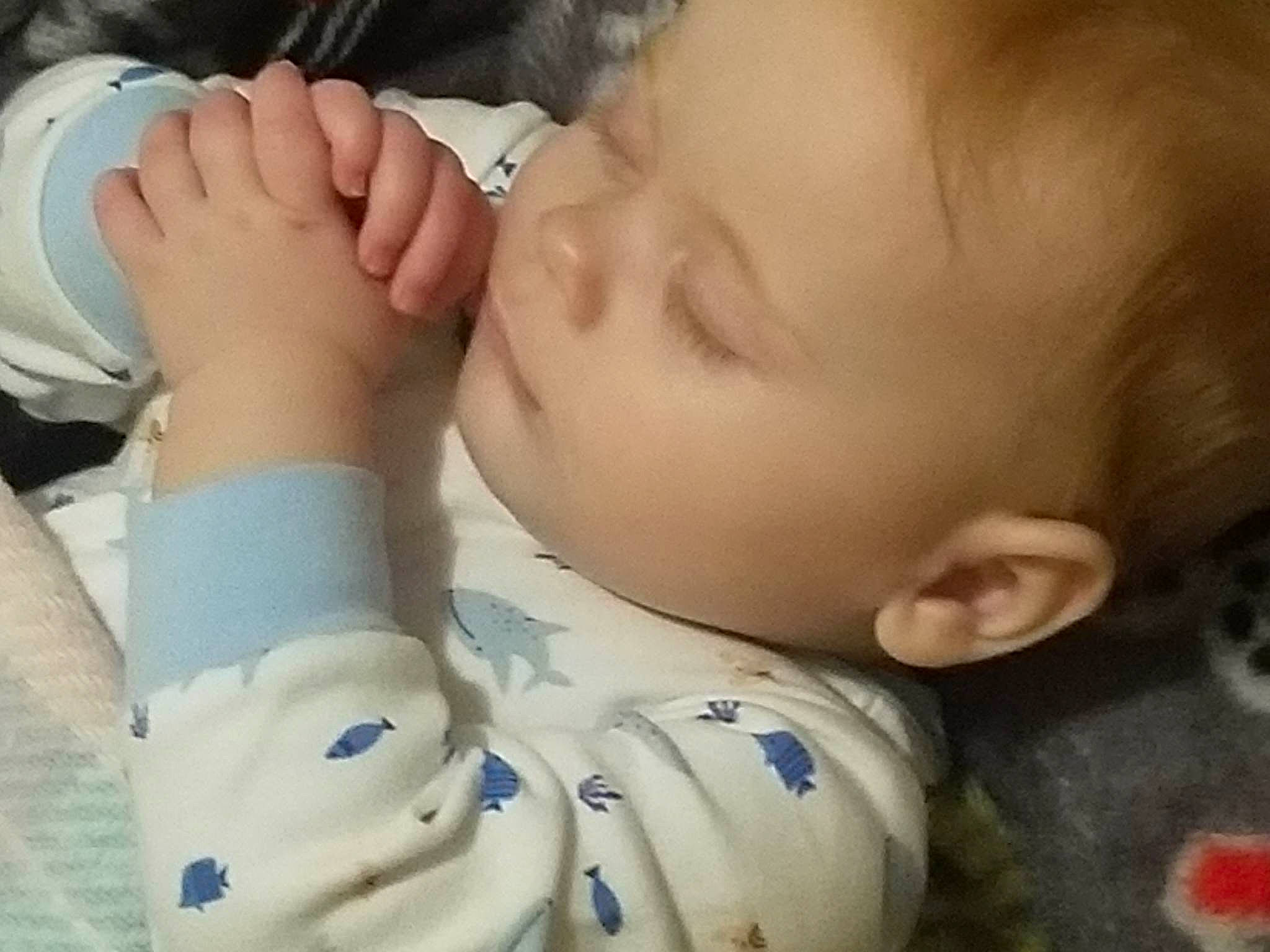 Anastasia is registered to the contest to win money with this photo: arm, baby, baby_sleeping, baby_toddler_clothing, cheek, comfort, ear, eye, eyelash, finger, gesture, hand, mouth, nail, nose, person, skin, sleeve, thumb, toddler