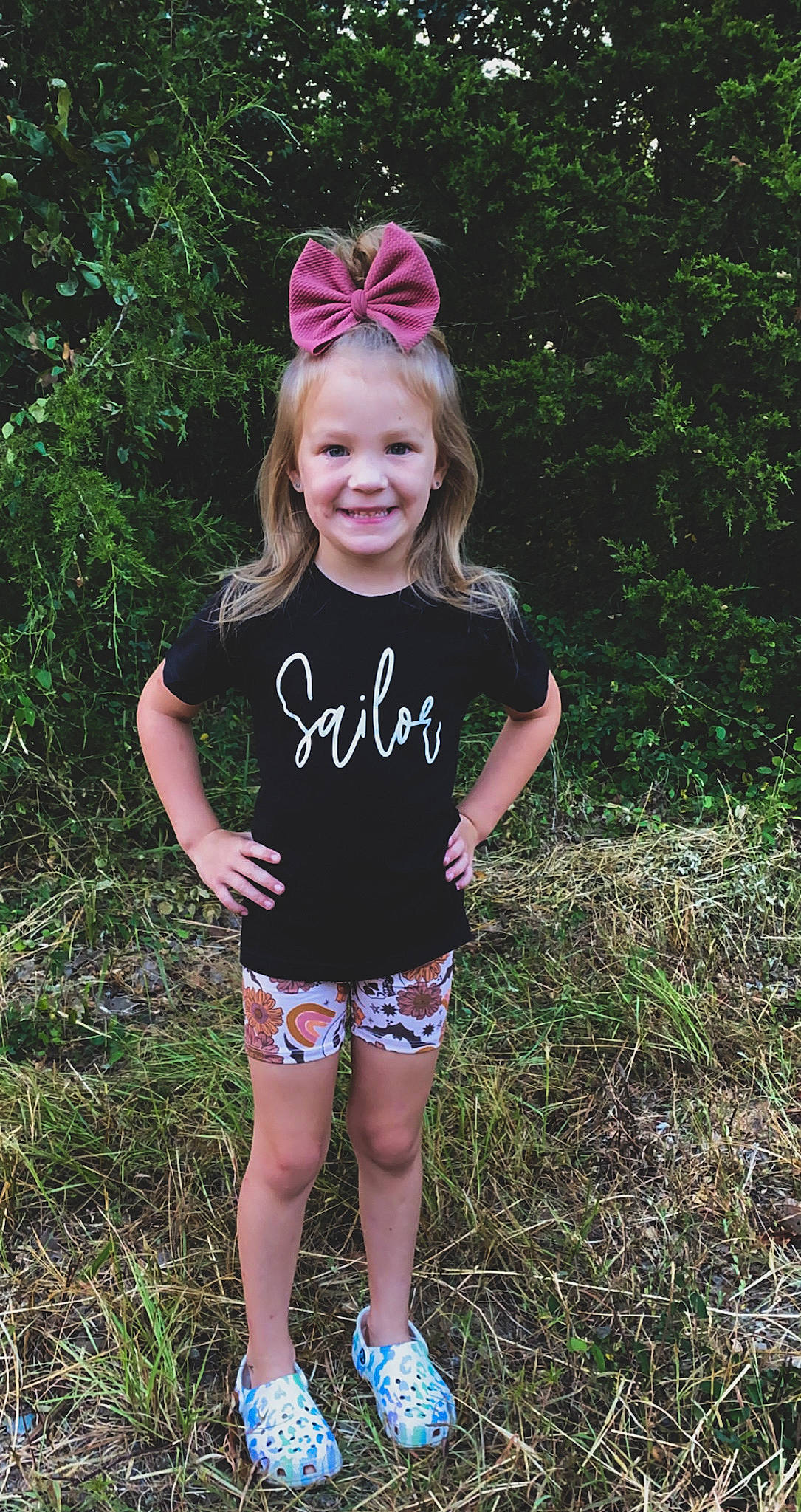 Sailor joined the competition — help win amazing prizes! baby_toddler_clothing, clothing, cool, costume_hat, electric_blue, fun, grass, happy, headpiece, joy, leaf, magenta, people_in_nature, person, personal_protective_equipment, pink, plant, shorts, smile, summer