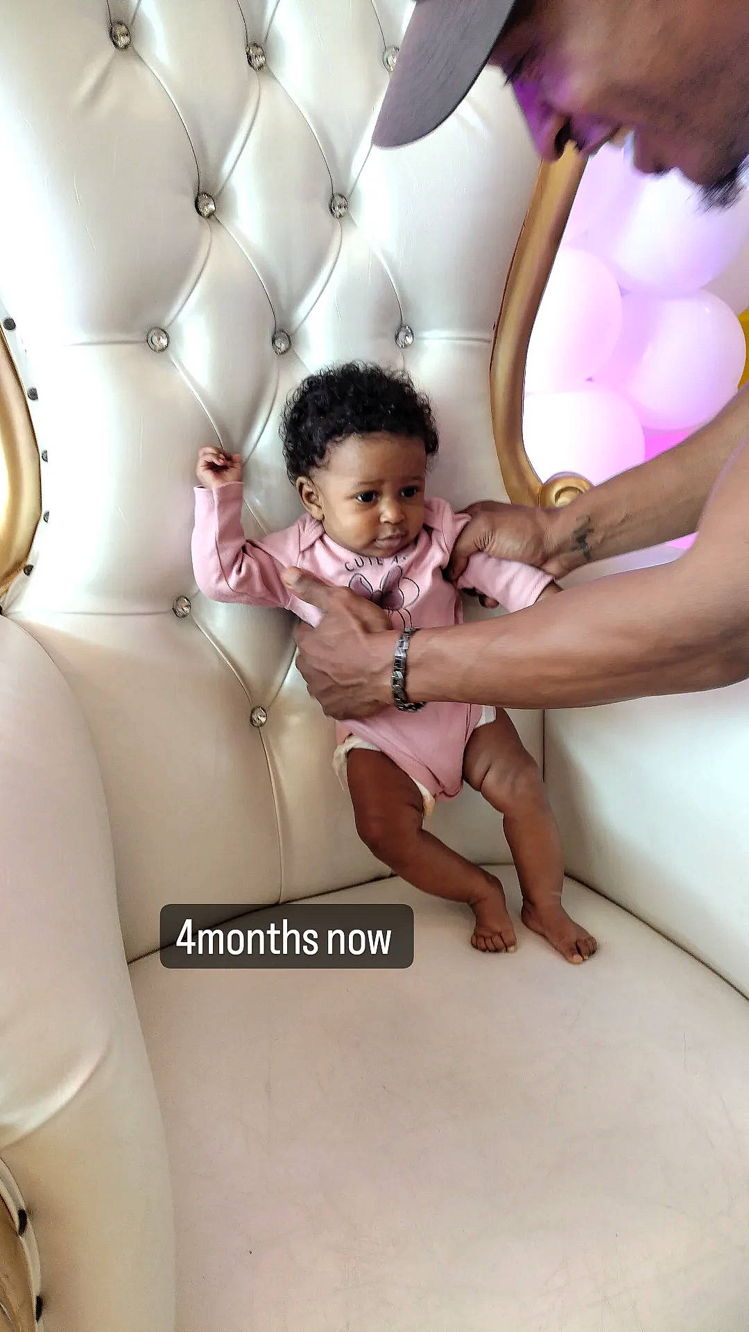 Toni is registered to the contest to win money with this photo: arm, black_hair, chair, comfort, dress, fashion_design, finger, flash_photography, foot, gesture, happy, human_leg, joint, knee, leg, magenta, person, shoulder, skin, thigh