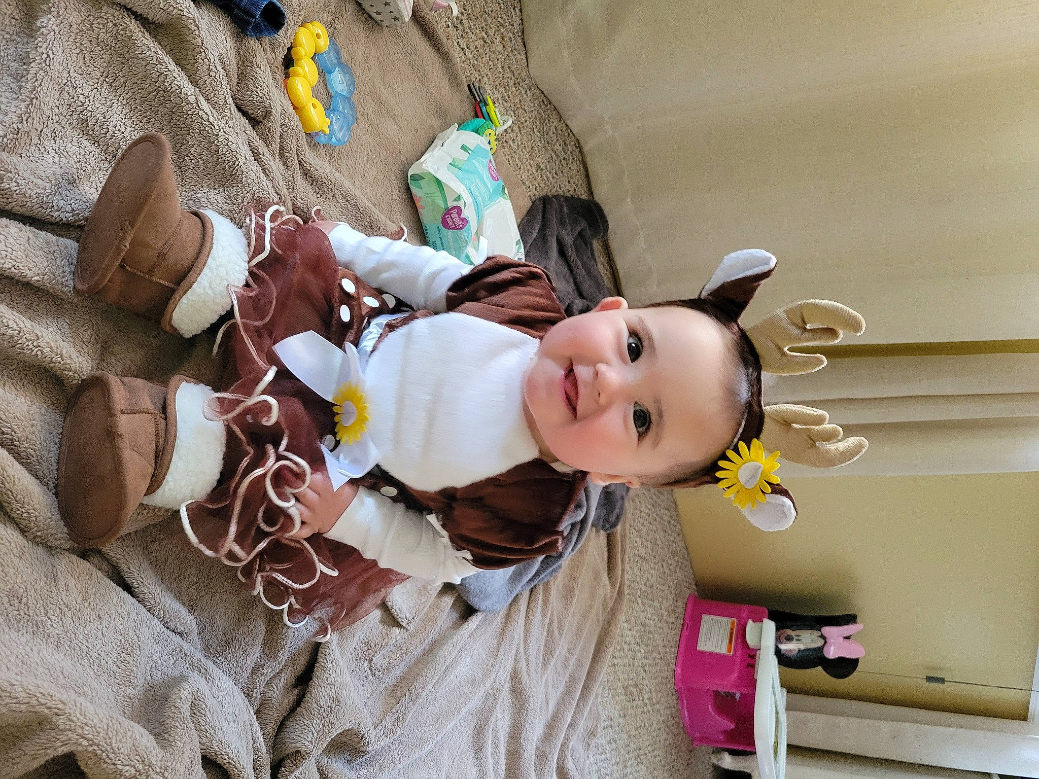 Hailee joined the competition — help win amazing prizes! baby, child, comfort, doll, eyelash, fashion_design, finger, happy, hat, joint, joy, person, shipping_box, sitting, skin, sleeve, street_fashion, stuffed_toy, thigh, toy