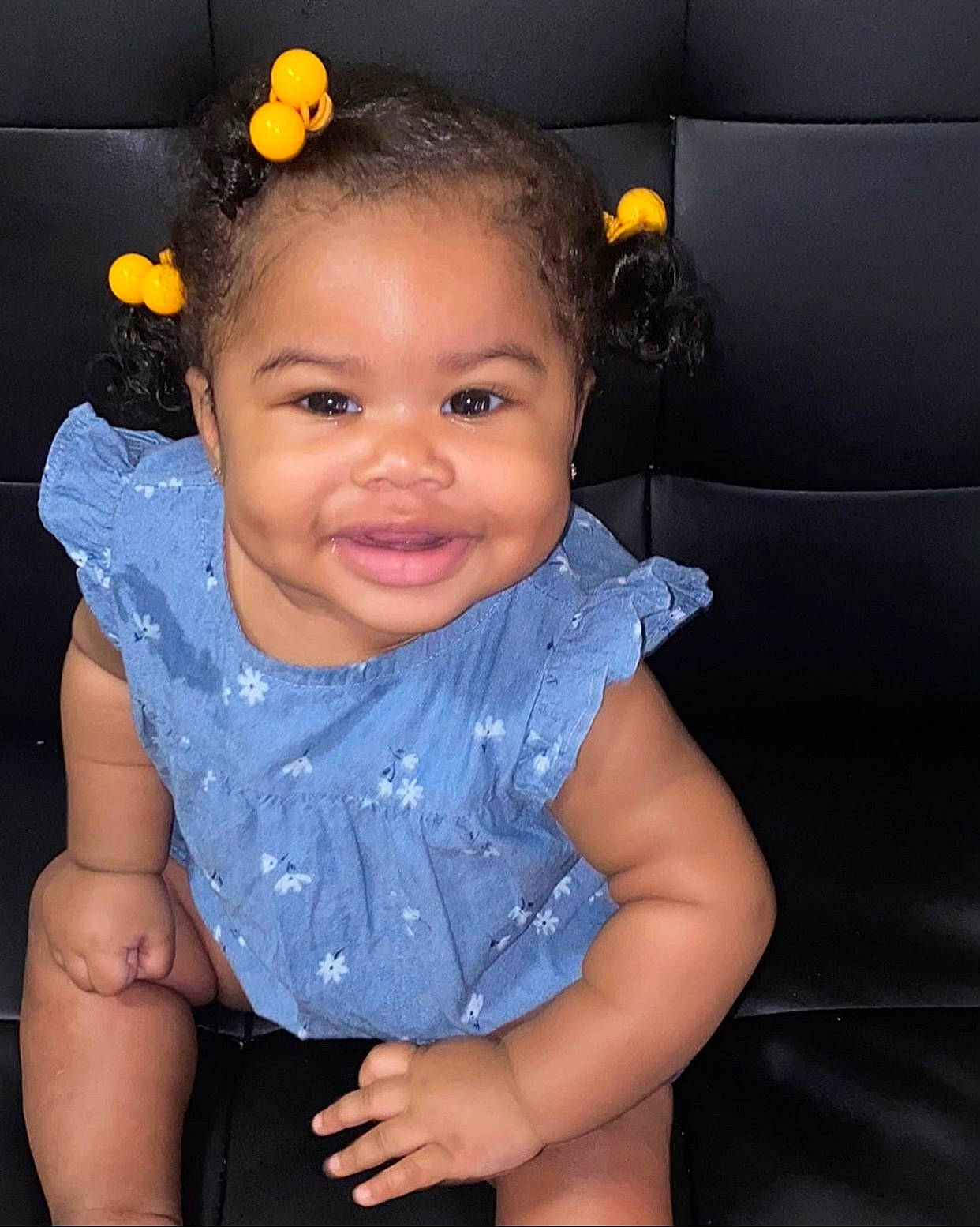 Stormi joined the competition — help win amazing prizes! arm, baby_toddler_clothing, cheek, chin, eye, eyebrow, face, flash_photography, forehead, hair, head, iris, joy, lip, mouth, neck, nose, person, shoulder, skin