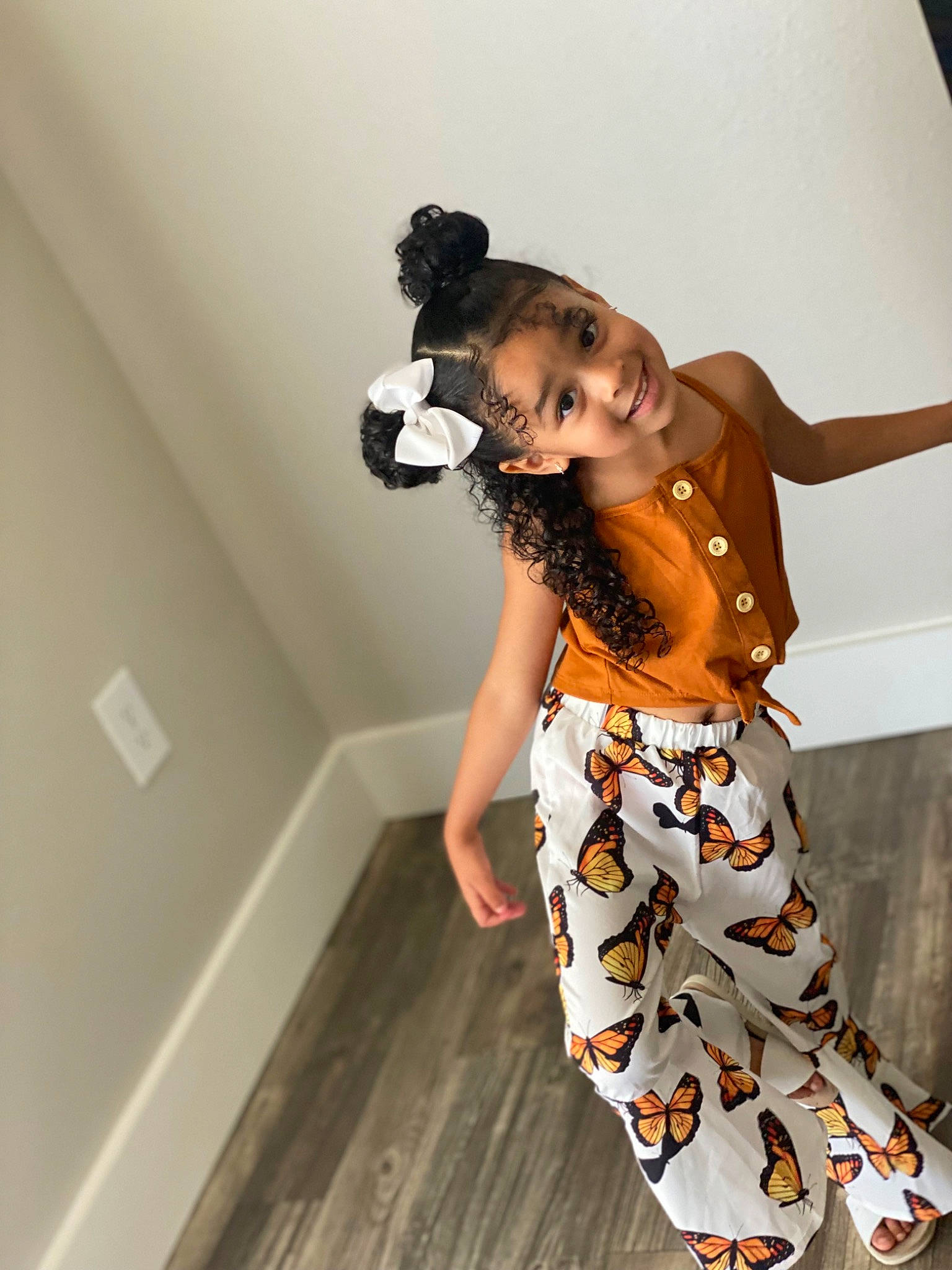 Lylah joined the competition — help win amazing prizes! abdomen, black_hair, event, fashion_design, fashion_model, flash_photography, flooring, formal_wear, happy, human_leg, joy, knee, leg, pattern, person, sleeve, smile, t_shirt, thigh, trunk