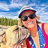 That Bulldog Buck joined the competition — help win amazing prizes! beach, clouds, dog, forest, hat, outdoor, pet, portrait, rocks, scarf, selfie, shoreline, sky, smiling, summer, sunglasses, sunlight, swimsuit, trees, woman