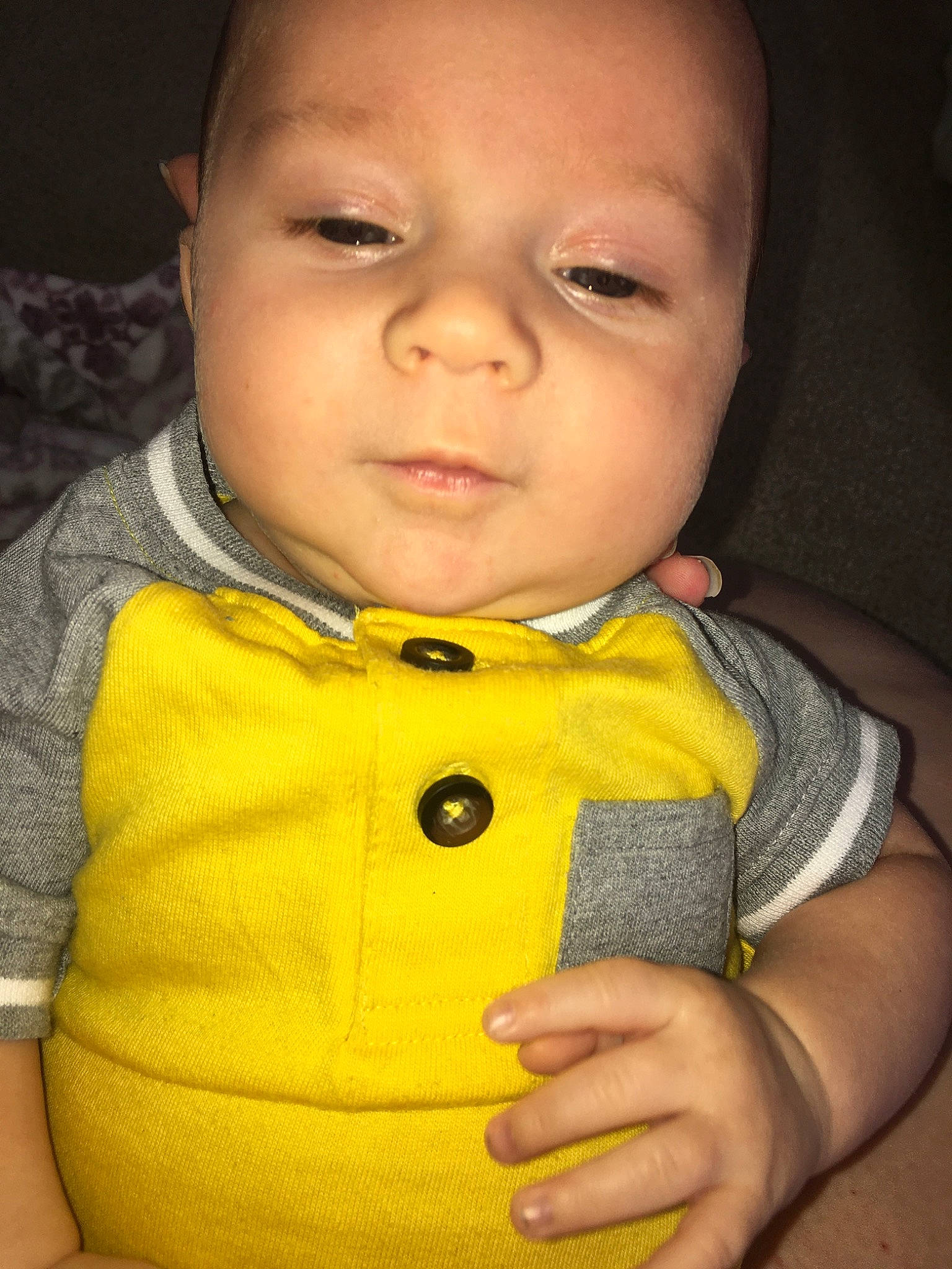 Memphis joined the competition — help win amazing prizes! baby, cheek, child, chin, eye, face, facial_expression, finger, forehead, head, iris, lip, mouth, nose, person, skin, smile, toddler, yellow