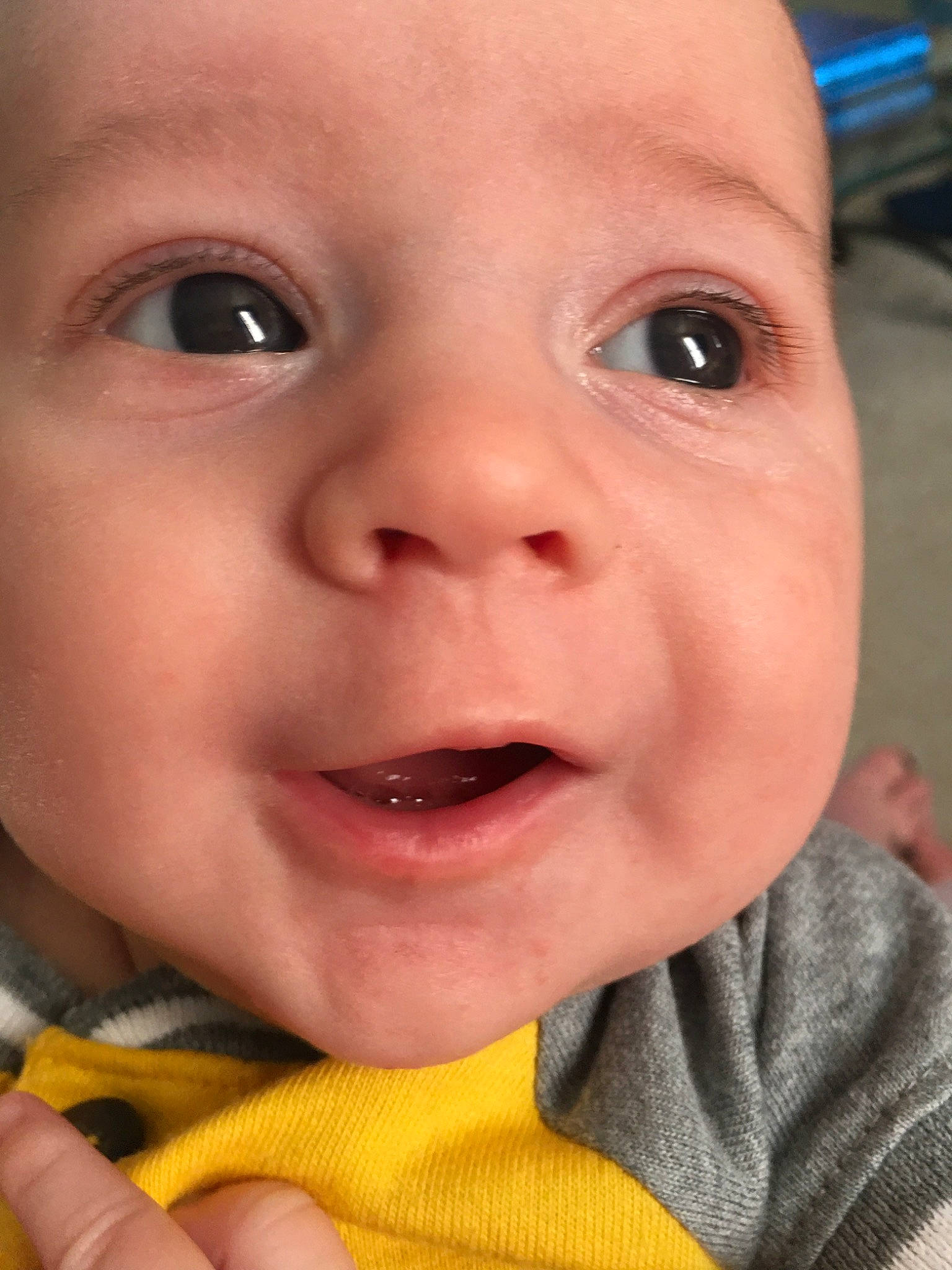 Memphis is registered to the contest to win money with this photo: baby, baby_making_funny_faces, cheek, child, chin, close_up, eye, eyebrow, face, facial_expression, forehead, head, iris, lip, mouth, nose, organ, person, skin, smile