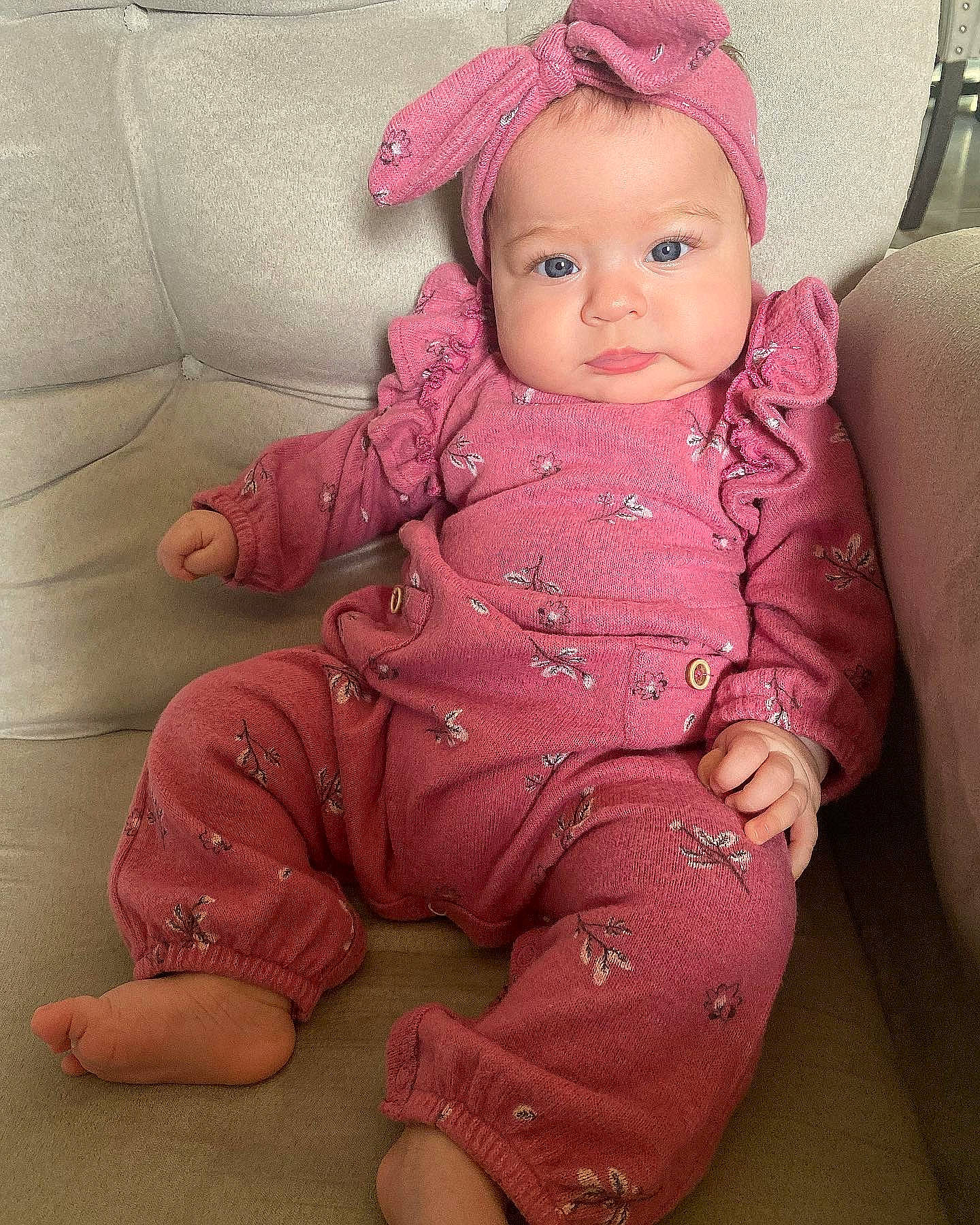 Kaia joined the competition — help win amazing prizes! arm, baby, baby_toddler_clothing, cheek, chin, comfort, eye, face, hairstyle, head, headwear, human_body, joint, lip, neck, nose, outerwear, person, pink, skin