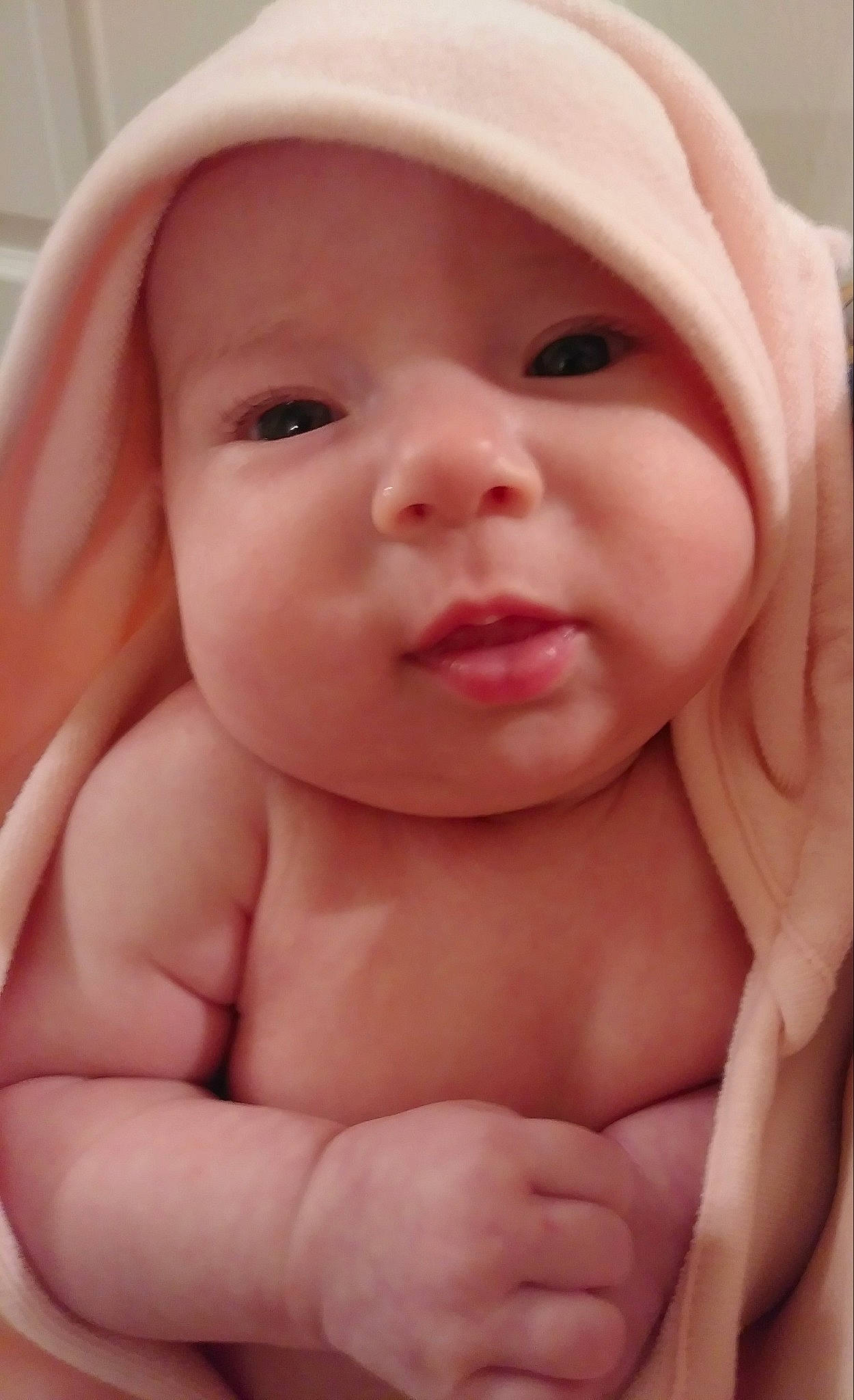 Eleanora joined the competition — help win amazing prizes! baby, baby_making_funny_faces, cheek, child, chin, close_up, eye, face, flesh, hand, head, lip, mouth, muscle, nose, person, pink, skin, smile, toddler
