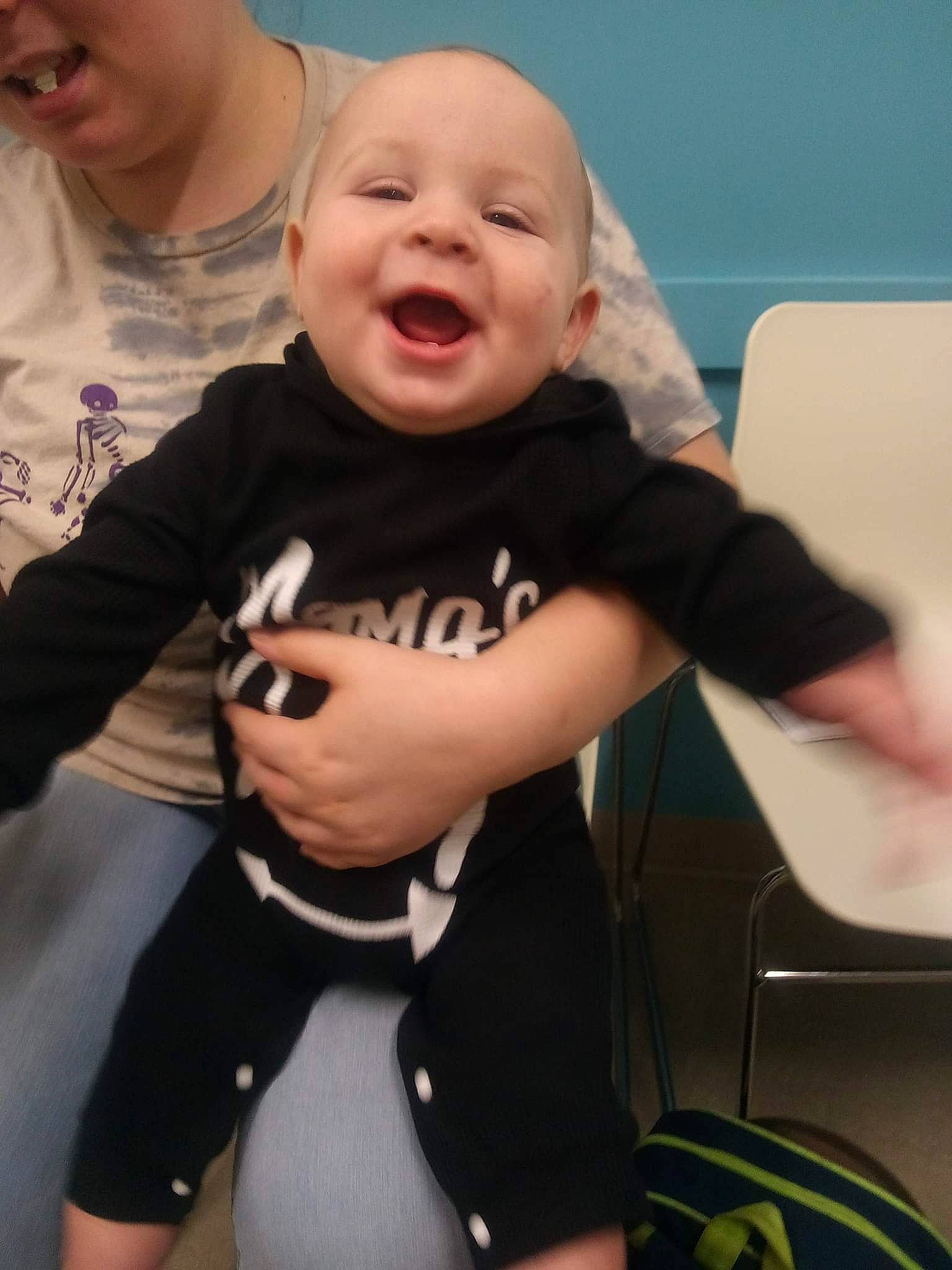 Jaxon joined the competition — help win amazing prizes! baby, baby_toddler_clothing, cheek, child, cool, face, finger, gesture, happy, joint, person, shoulder, skin, sleeve, smile, sportswear, standing, t_shirt, thumb, toddler