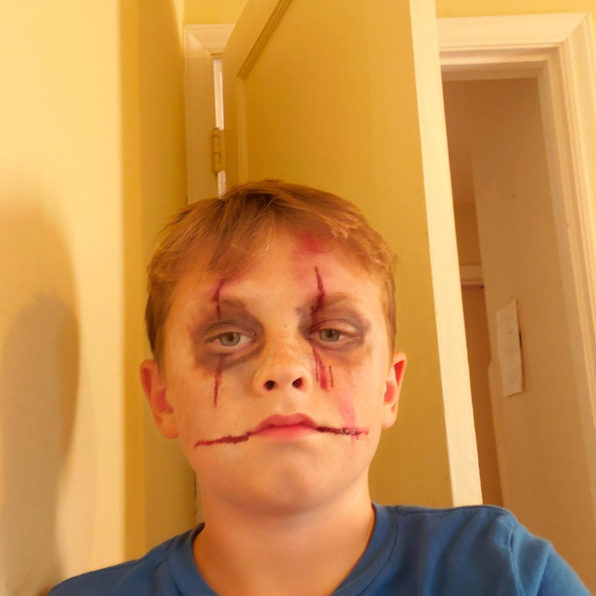 Leeland joined the competition — help win amazing prizes! cheek, chin, door, ear, eyelash, eyewear, facial_hair, forehead, fun, iris, jaw, lip, mouth, neck, nose, person, personal_protective_equipment, selfie, t_shirt, toddler