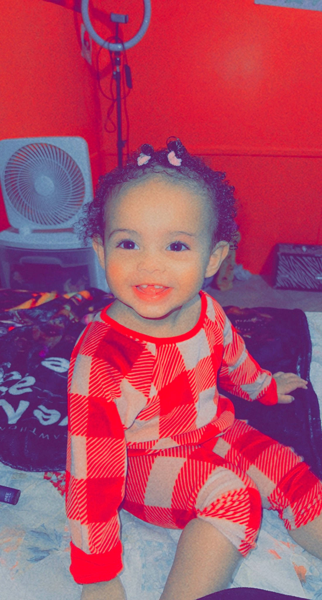 Isabella joined the competition — help win amazing prizes! baby, baby_toddler_clothing, child, cool, design, electric_blue, eye, fun, hairstyle, happy, head, joy, magenta, organ, pattern, person, pink, product, sleeve, smile