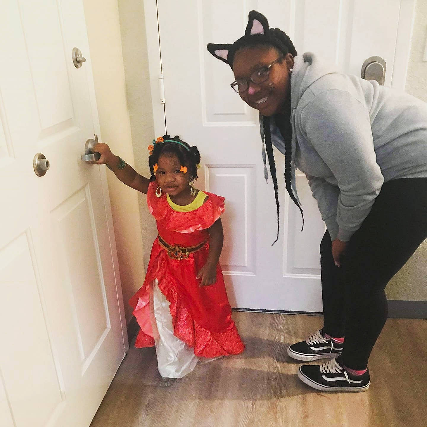 Nykira joined the competition — help win amazing prizes! costume, floor, flooring, fun, girl, joint, person, product, red, room, shoulder