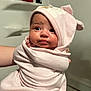 Kiana joined the competition — help win amazing prizes! baby, child, infant, pink, towel, hood, ears, wrapped, cute, face, skin, hand, bathroom, shelf, bottle, curious, portrait, person, soft, clothing