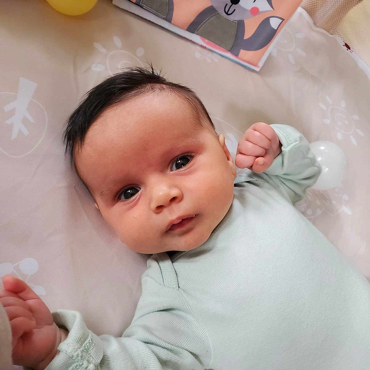 Scarlett joined the competition — help win amazing prizes! baby, bathing, bed, blanket, bodypart, clothing, crib, face, finger, furniture, hair, hand, head, infantbed, newborn, person, photography, portrait, sleeve
