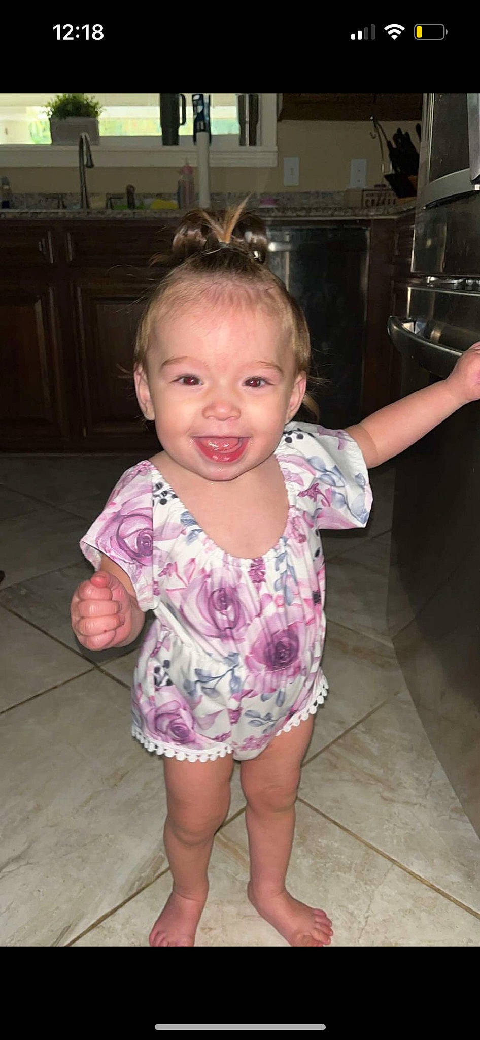 Zara joined the competition — help win amazing prizes! baby_toddler_clothing, cheek, eye, eyelash, face, finger, fun, gesture, hair, hairstyle, happy, iris, joy, neck, person, pink, shoulder, skin, sleeve, smile