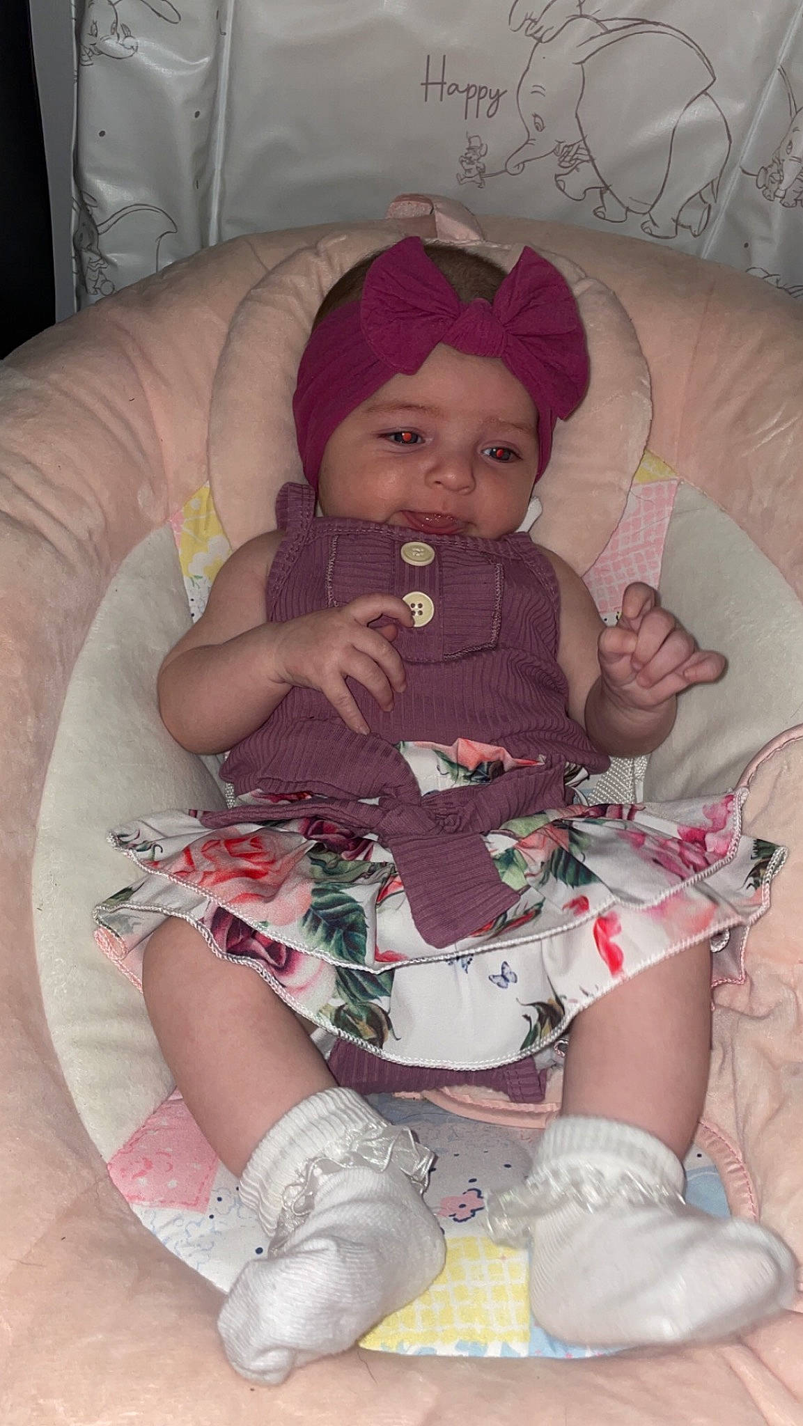 Everlynn joined the competition — help win amazing prizes! baby, baby_toddler_clothing, cheek, child, comfort, couch, finger, headwear, human_leg, knee, lap, leg, mouth, person, pink, product, skin, sleeve, textile, thigh