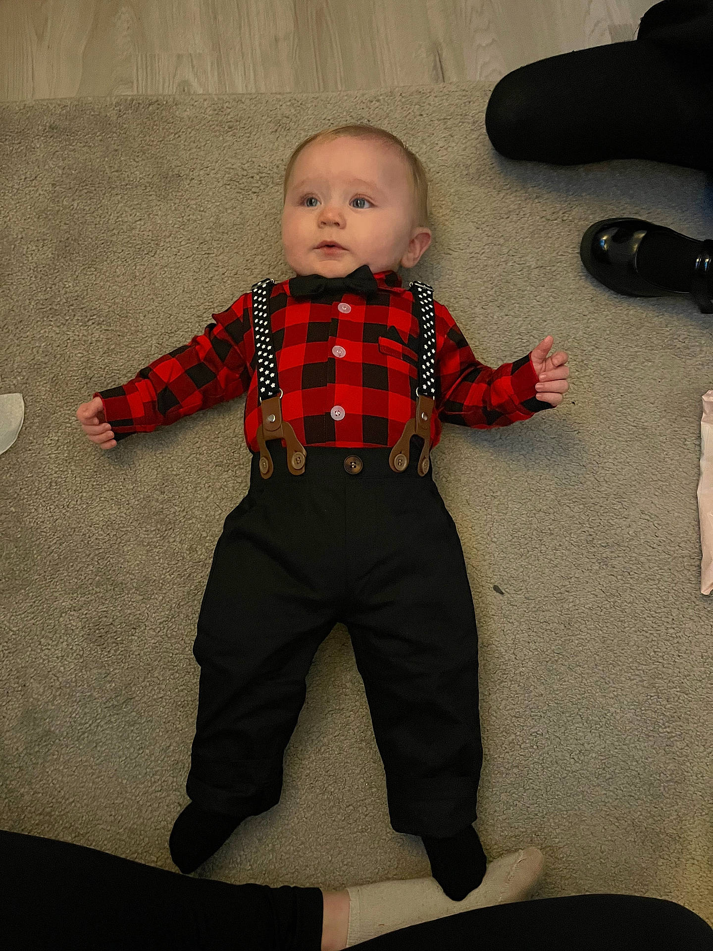 Cooper joined the competition — help win amazing prizes! accessories, baby, bodypart, clothing, face, finger, footwear, formalwear, hand, head, hosiery, pants, person, photography, portrait, shirt, shoe, sock, suspenders, tie