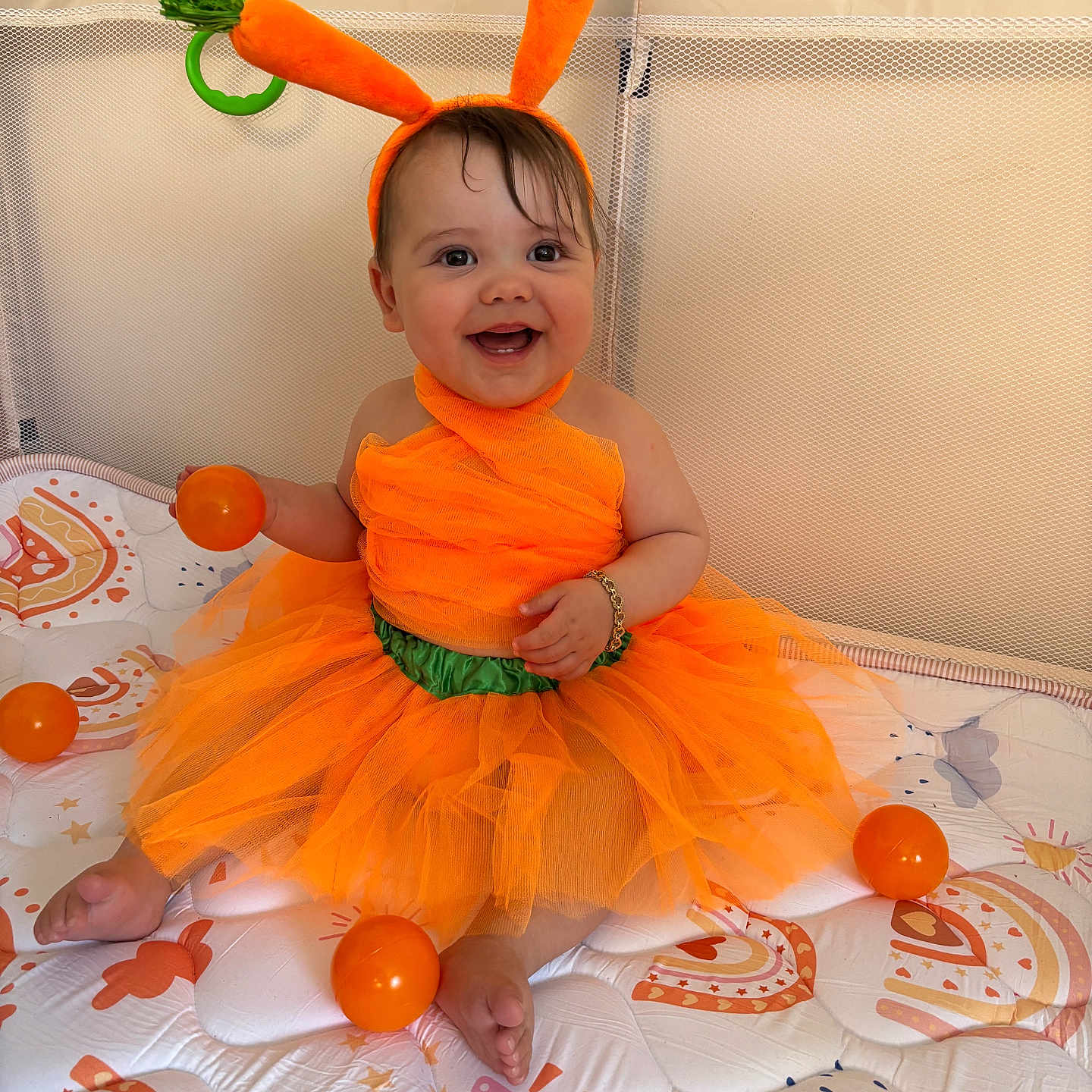 Valaraè is registered to the contest to win money with this photo: accessories, baby, balloon, bed, bodypart, clothing, couch, cream, dress, face, finger, food, furniture, hand, head, person, photography, portrait, produce, toy