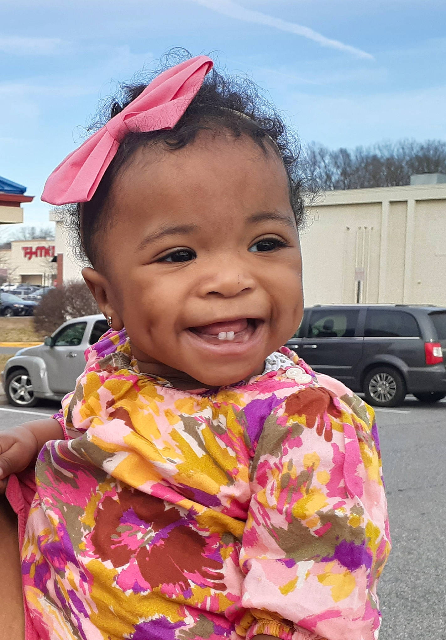 Reagan joined the competition — help win amazing prizes! cheek, child, face, facial_expression, fun, happy, head, joy, person, pink, smile, toddler, travel, vacation