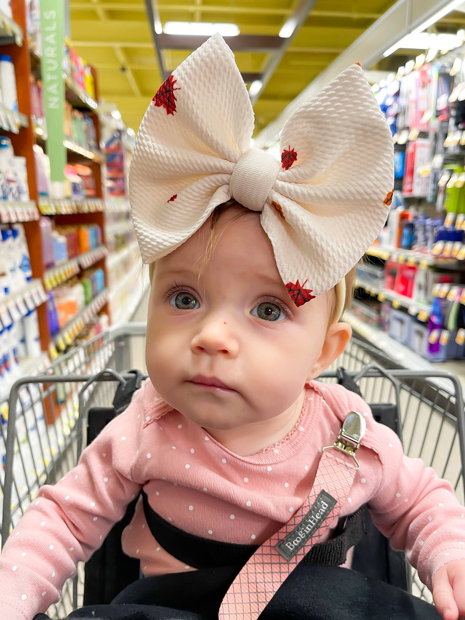 Hailey joined the competition — help win amazing prizes! baby, baby_toddler_clothing, cap, child, costume, costume_hat, event, fashion_accessory, fun, hair_accessory, hat, headgear, headwear, jewellery, pattern, person, photograph, pink, retail, service