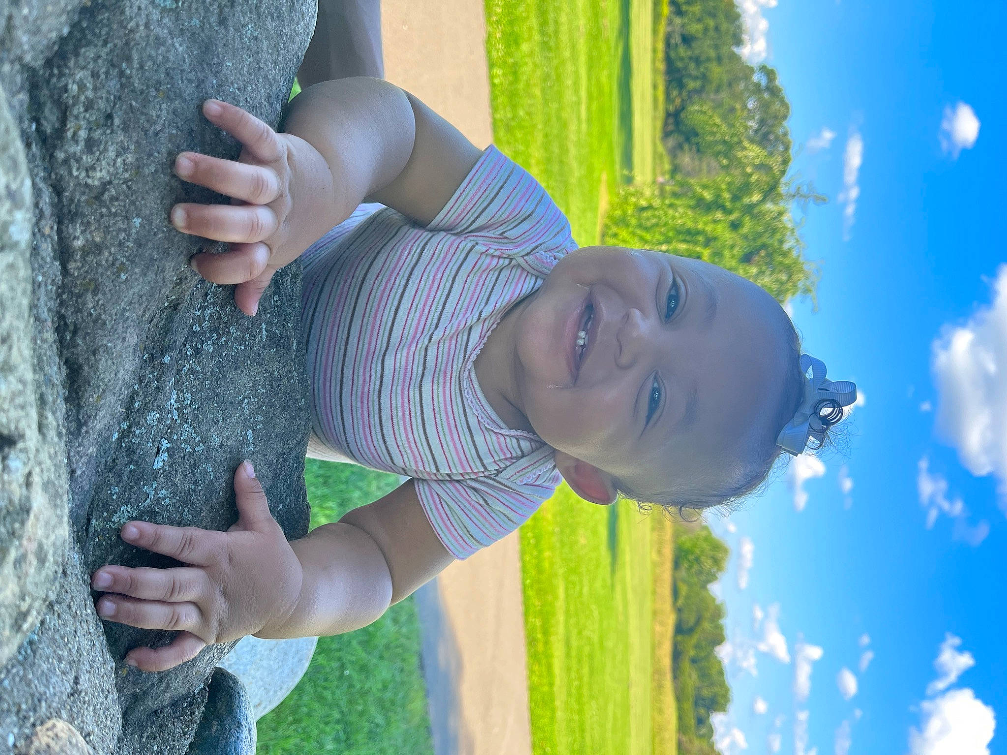 Shaylin joined the competition — help win amazing prizes! arm, blue, cloud, daytime, facial_expression, finger, gesture, glasses, grass, green, hand, happy, leisure, nature, people_in_nature, person, photograph, plant, sky, smile