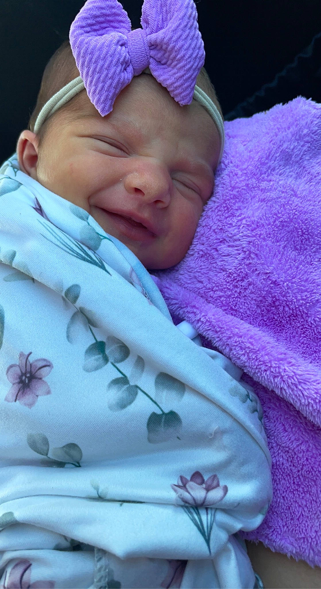 Elora is registered to the contest to win money with this photo: baby, baby_toddler_clothing, blue, cheek, comfort, eye, eyebrow, face, happy, lip, mouth, person, photograph, pink, purple, skin, smile, textile, toddler, violet