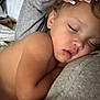 bed, blanket, child, closeup, comfort, cuddle, earring, face, hand, human, indoor, nail_art, nap, peaceful, portrait, rest, skin, sleeping, soft_light, toddler